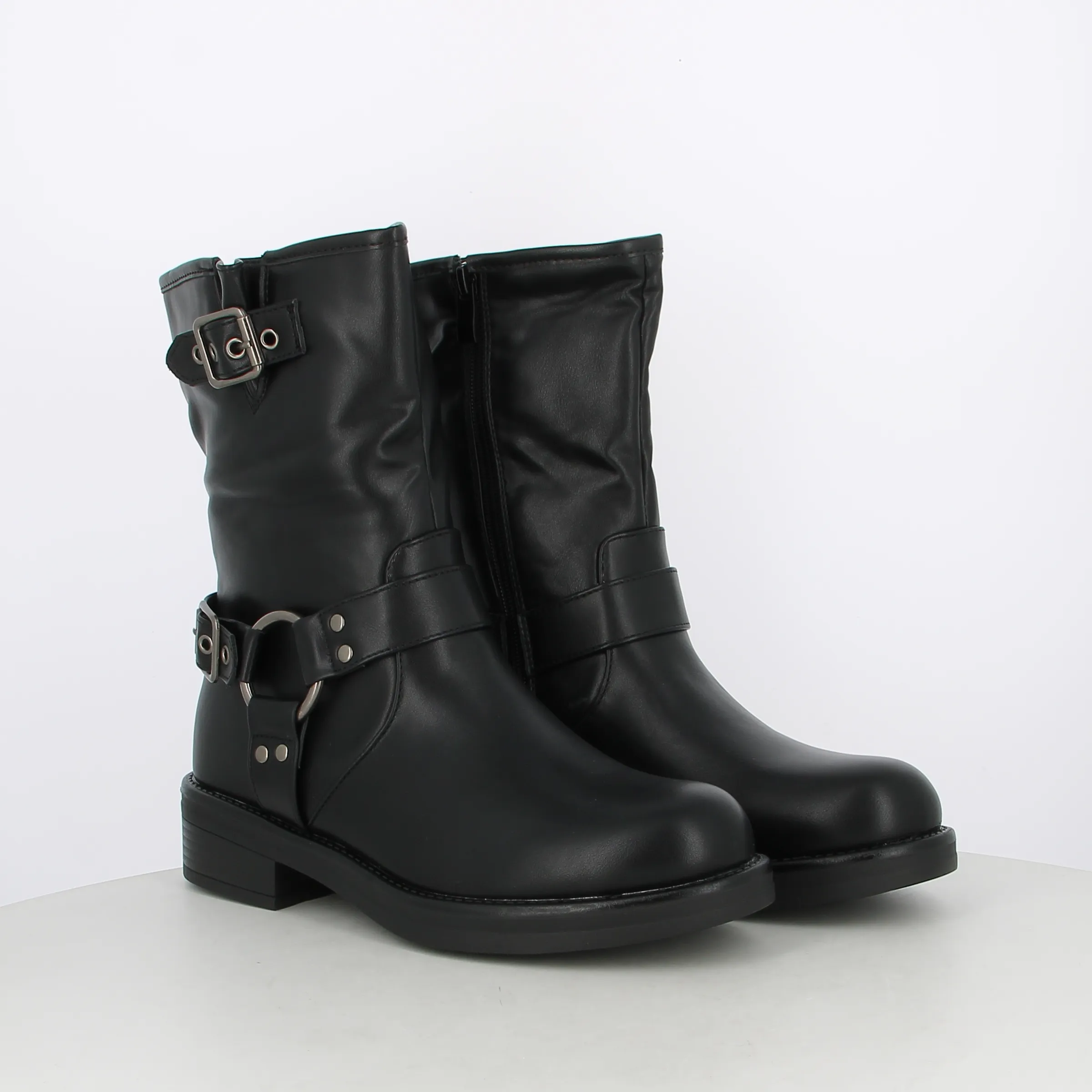 -----E.V. -----Stivaletti da donna bikers con fibbie ----