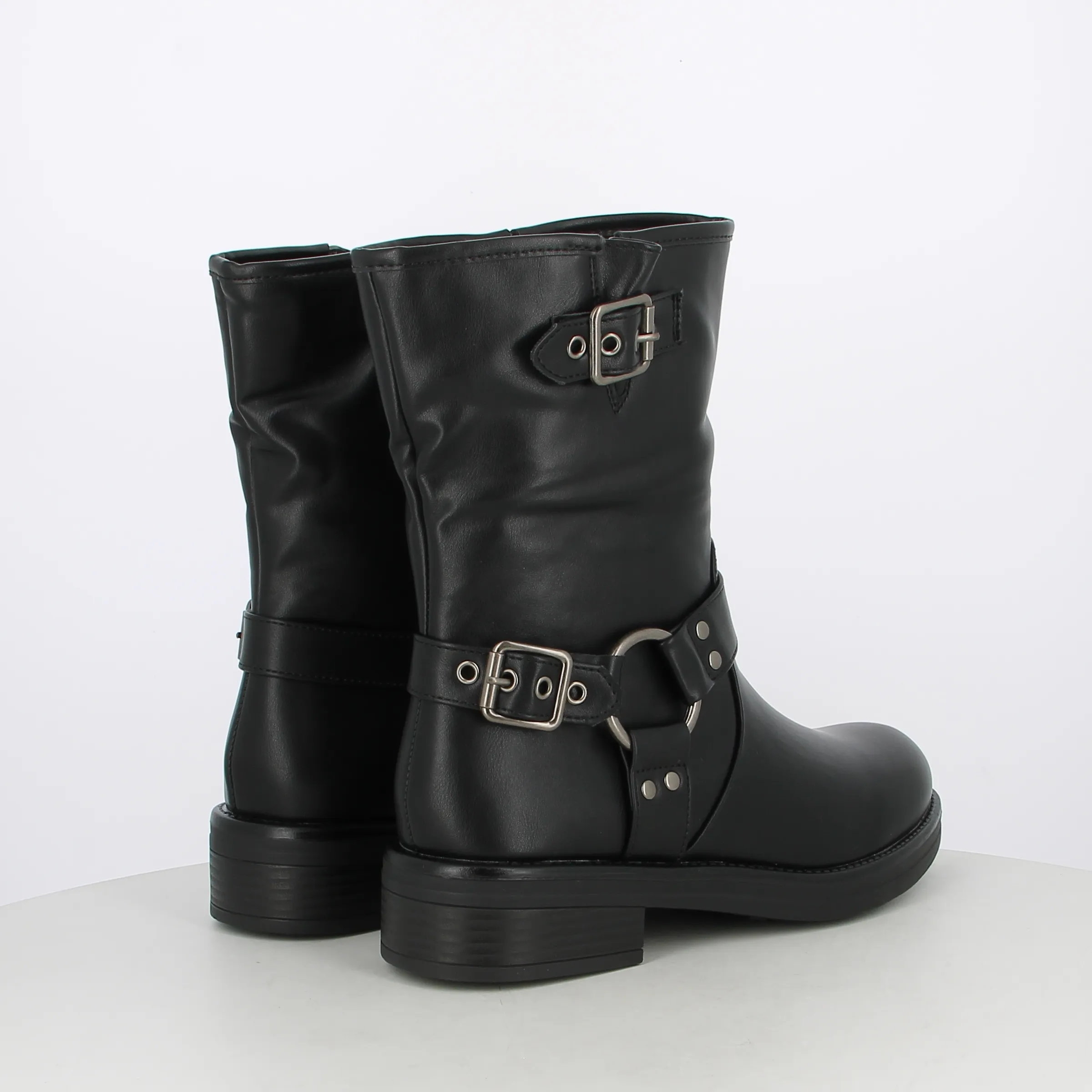 -----E.V. -----Stivaletti da donna bikers con fibbie ----