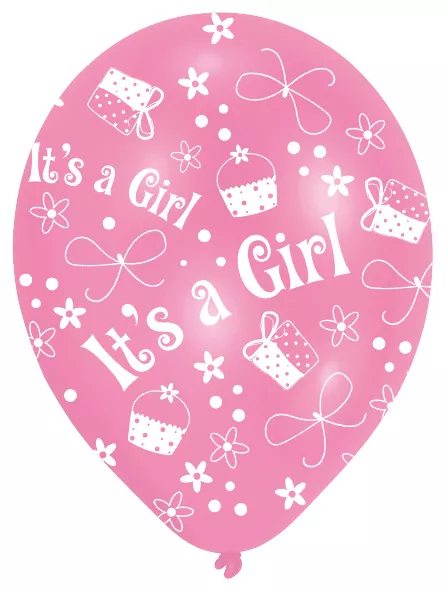 6 palloncini it's a girl Little Princess 27,5 cm