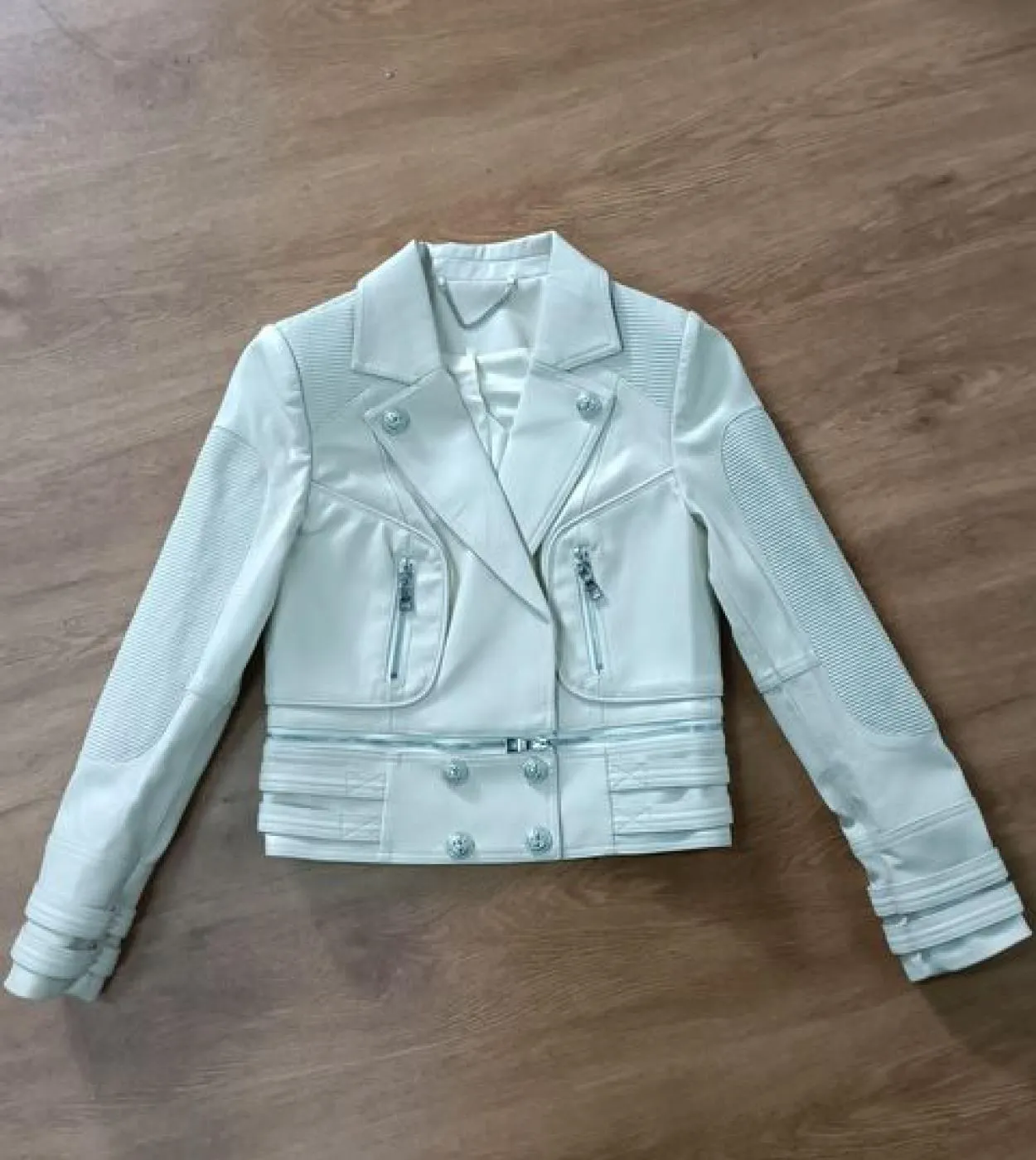 Alta qualità New Fashion 2022 Designer Jacket Womens Lion Buttons Giacca da motociclista in pelle sintetica Ecopelle