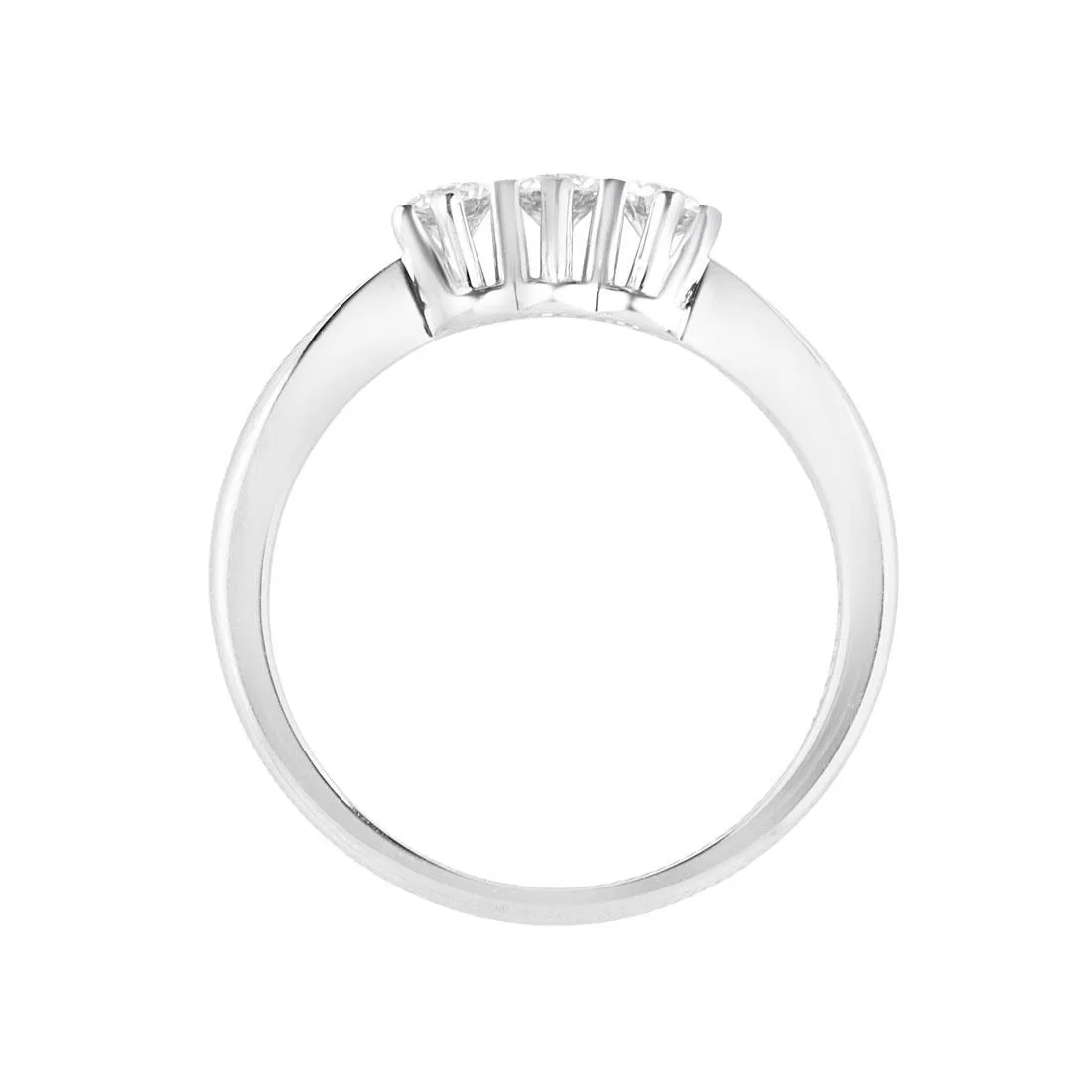 Anello trilogy in oro bianco con diamanti 0.31 ct mis 13