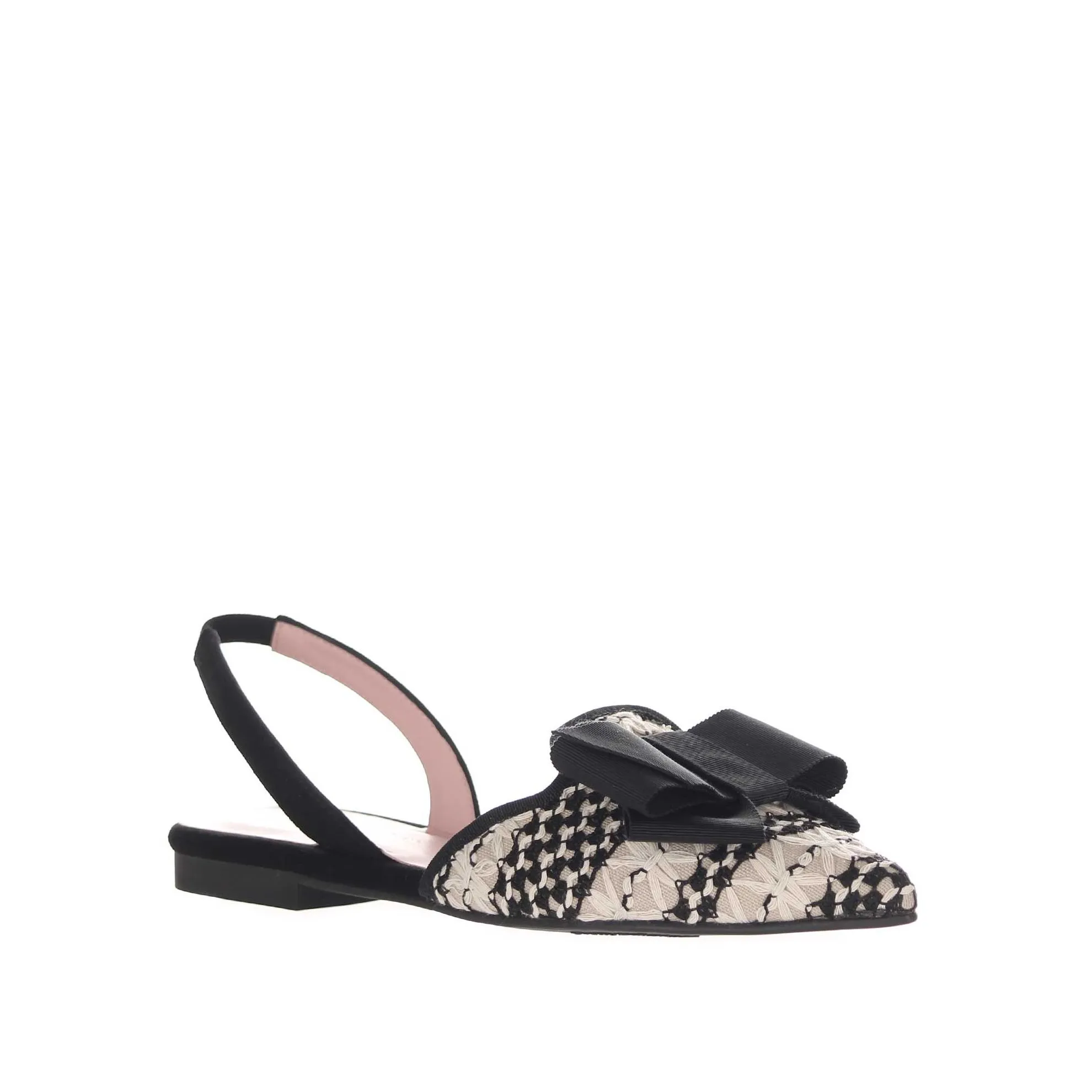 Ballerina slingback yvette in tessuto con fiocco