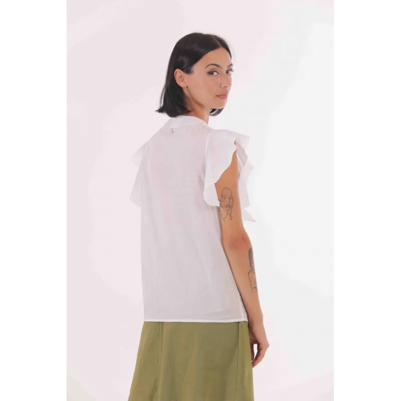 BLUSA CON FIOCCO DAVANTI BIANCO