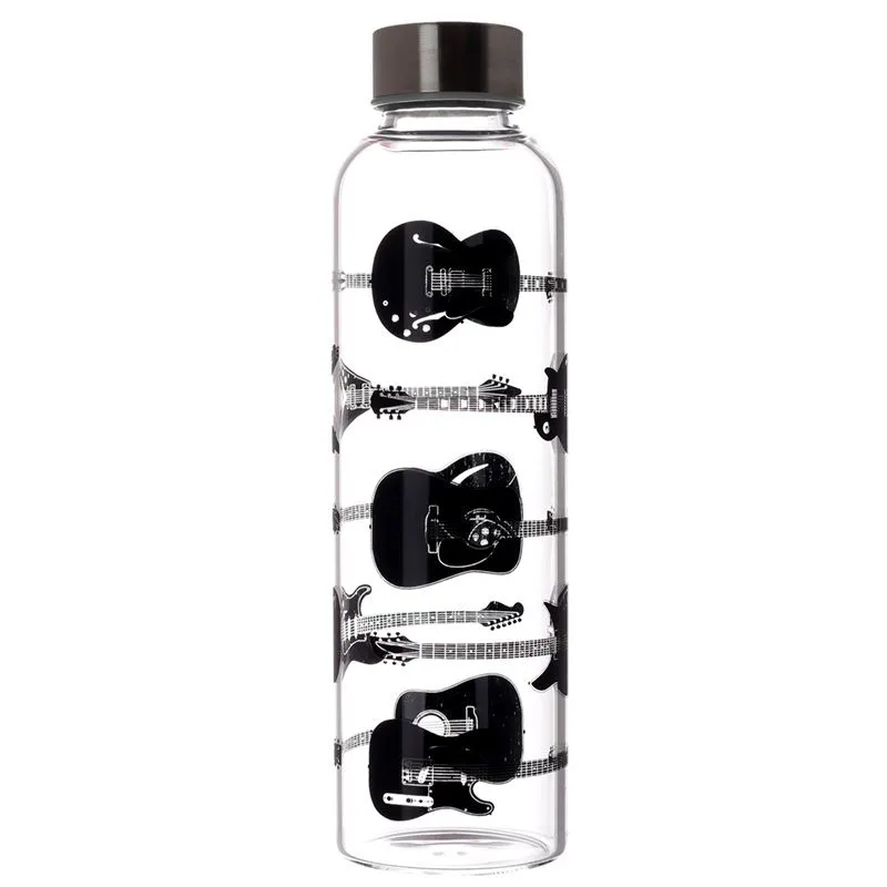 Borraccia in vetro con fodera in neoprene Puckator- Headstock Guitar