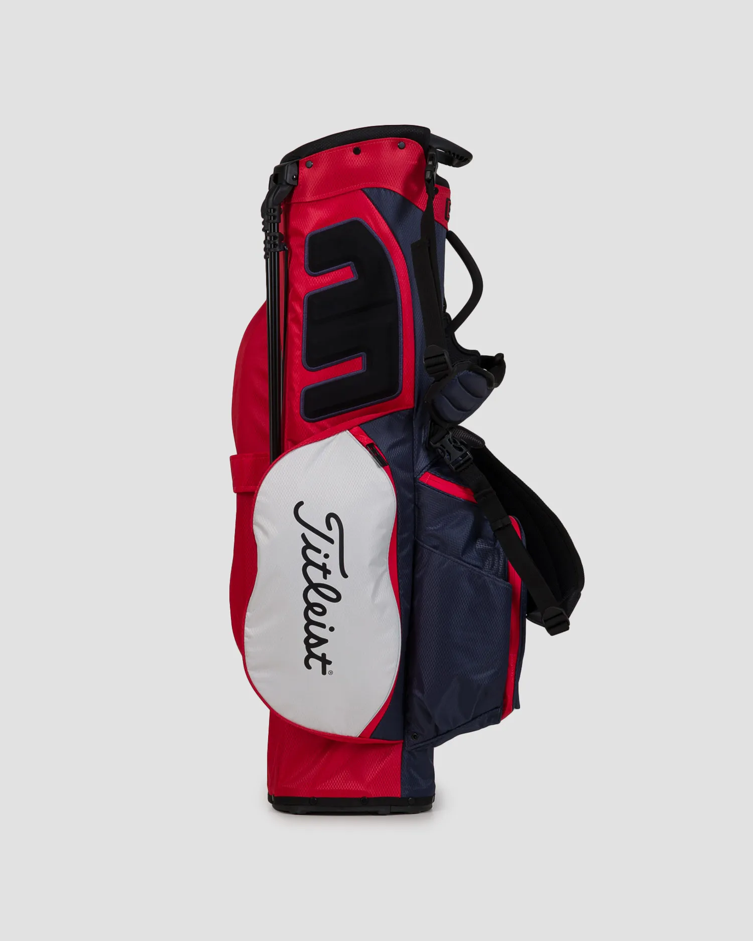 Borsone blu scuro-bianco-rosso da golf Titleist Players 4 Stand Stadry tb23sx2-navywhitered