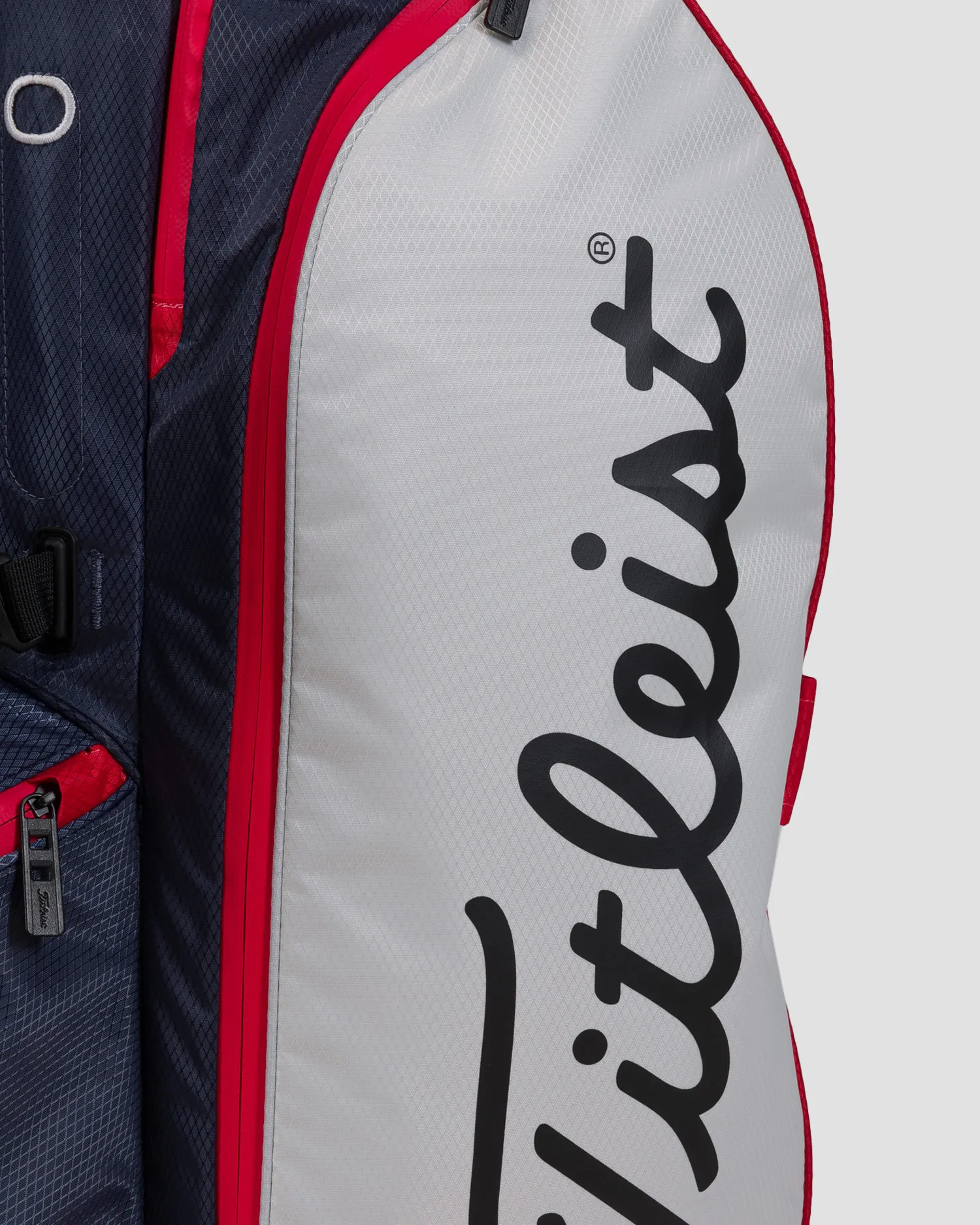 Borsone blu scuro-bianco-rosso da golf Titleist Players 4 Stand Stadry tb23sx2-navywhitered