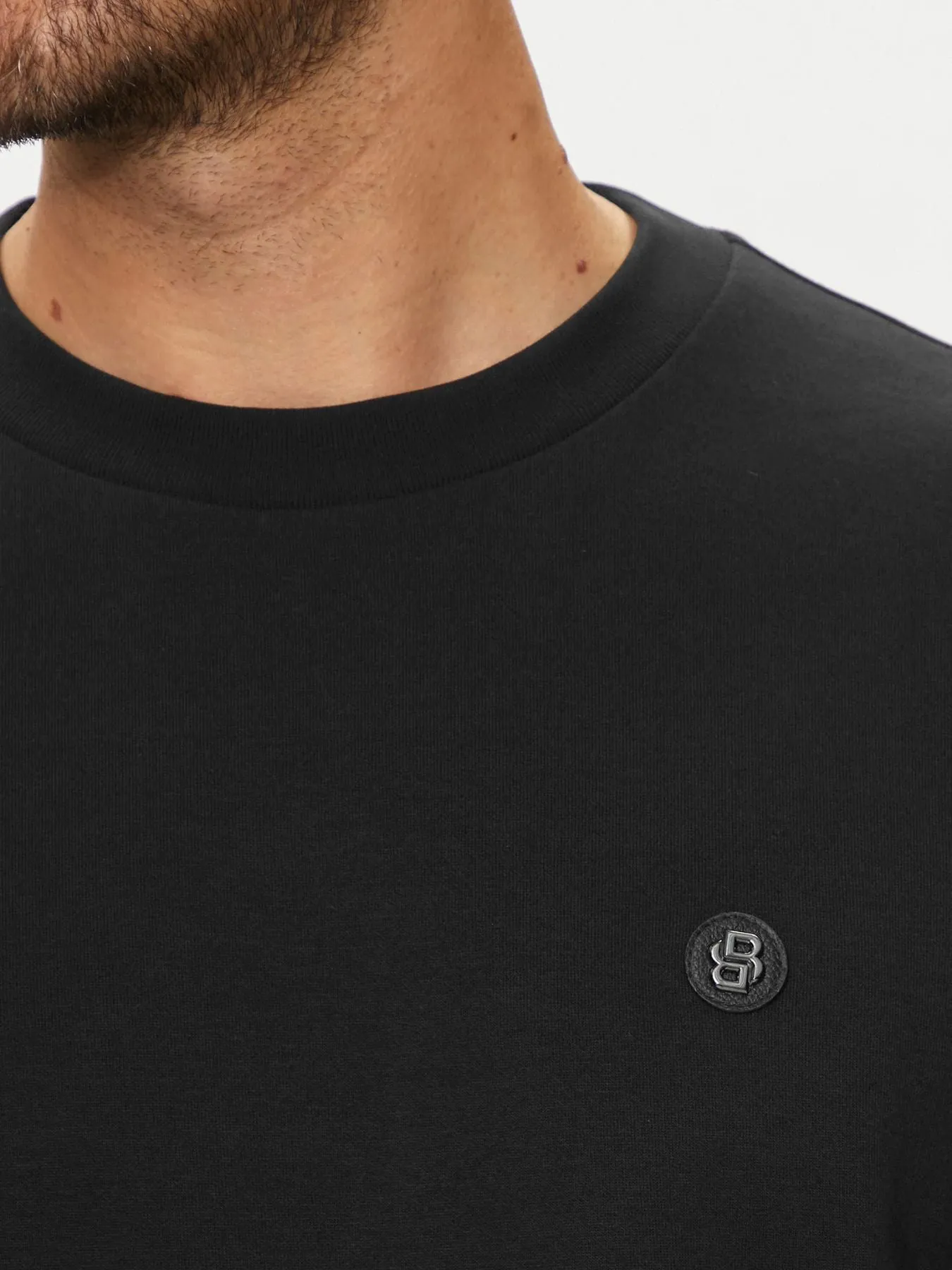 Boss Felpa Girocollo con Logo Metallico Nera - C Sharpe