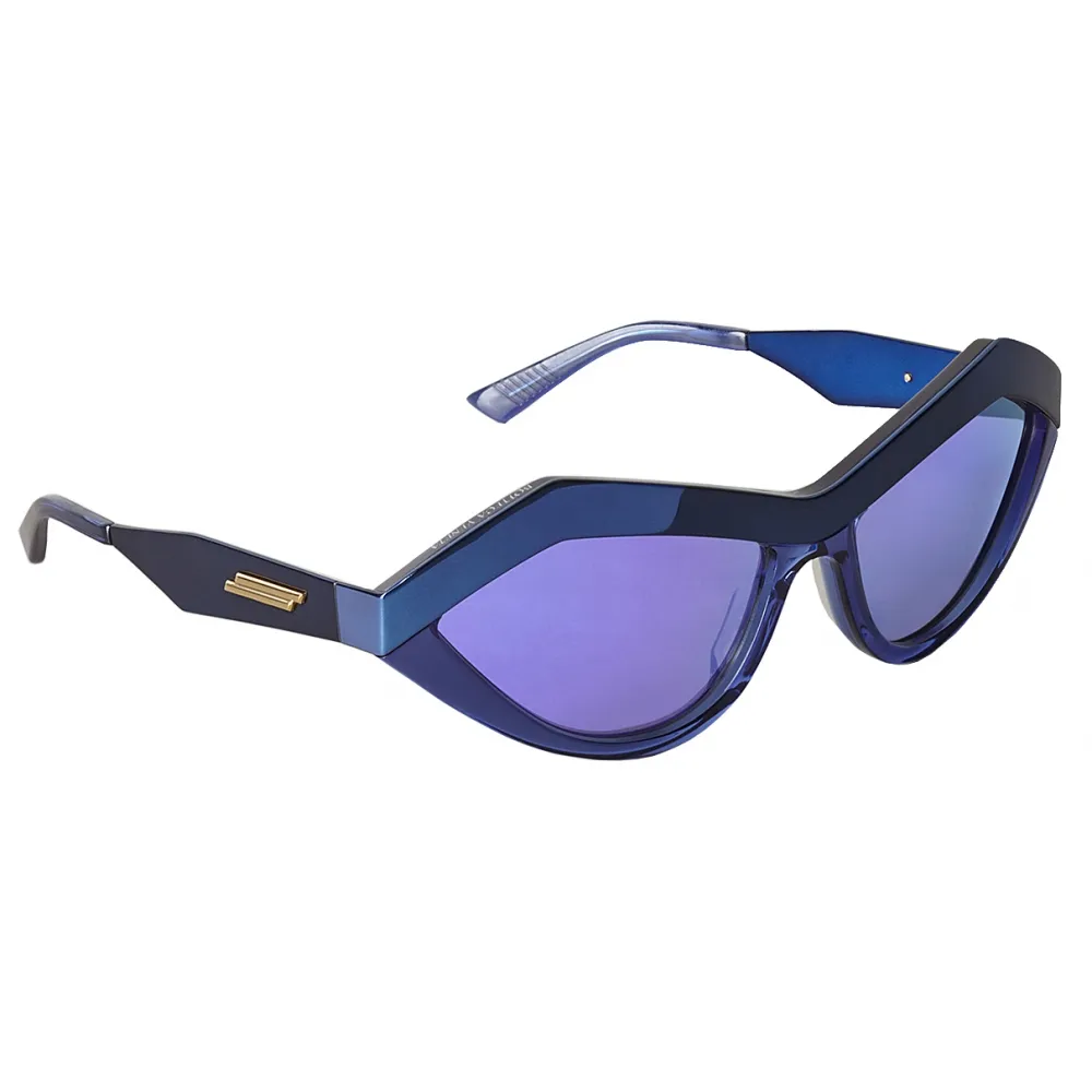 Bottega Veneta - Occhiali da Sole Geometrici Cat-Eye - Blu Viola - Occhiali da Sole - Bottega Veneta Eyewear