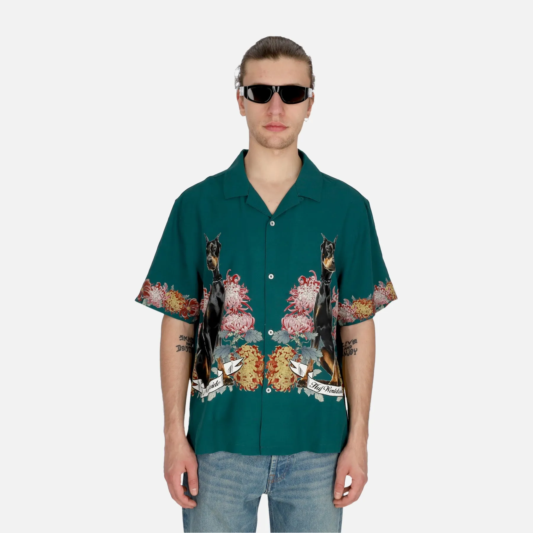 Camicia Manica Corta Uomo Best Boys Resort Shirt Pine