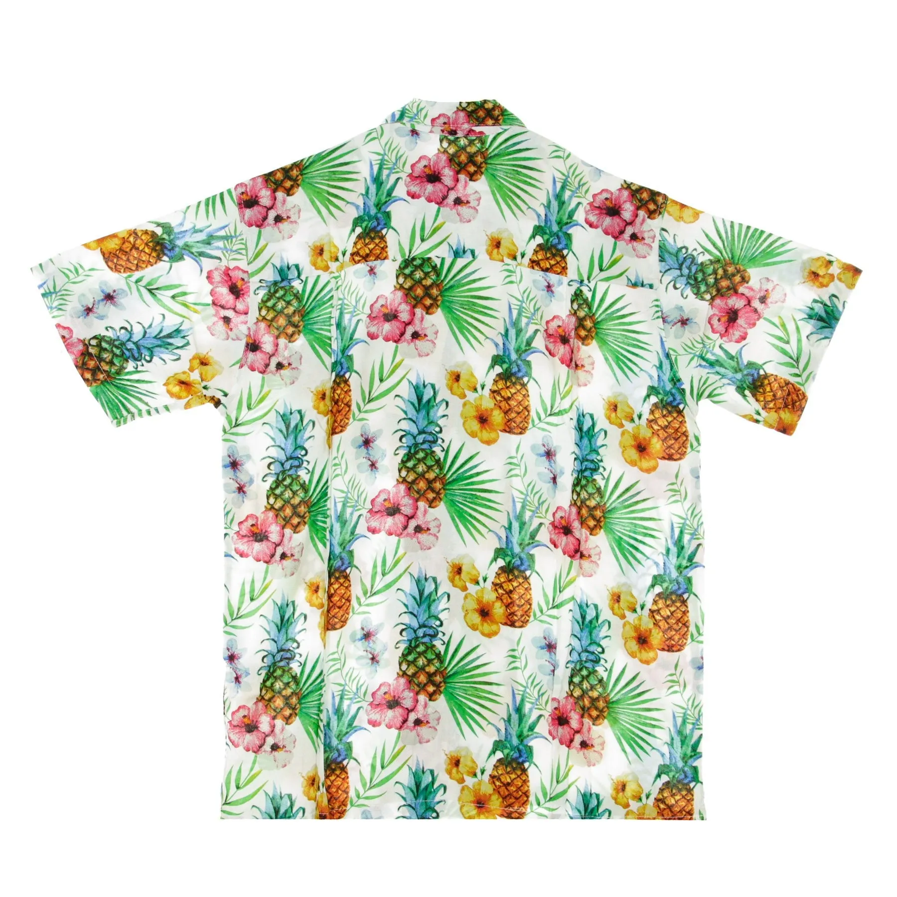 Camicia Manica Corta Uomo Hawaiian Shirt Pineapple Off White
