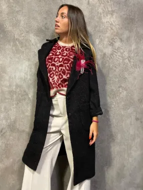 Cappotto Filo Lurex Nero