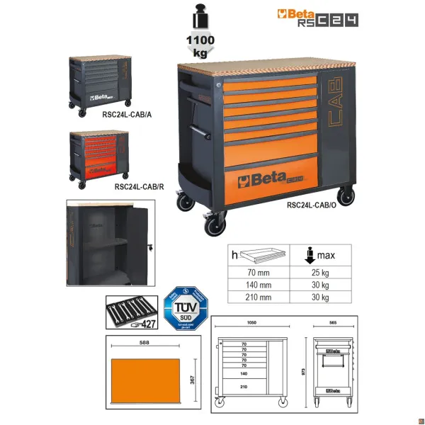 CASS.7 DRAW + CAB ANTRACITE RSC24L-CAB/A - 024004477 BETA UTENSILI - vuota