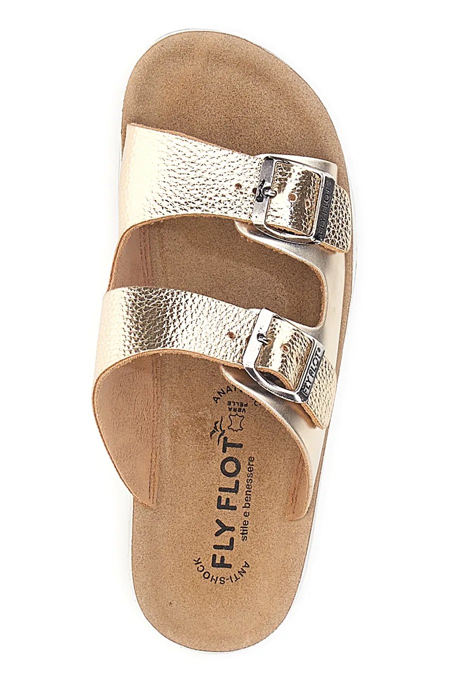 Ciabatte Oro con Fibbie Fly Flot 7764
