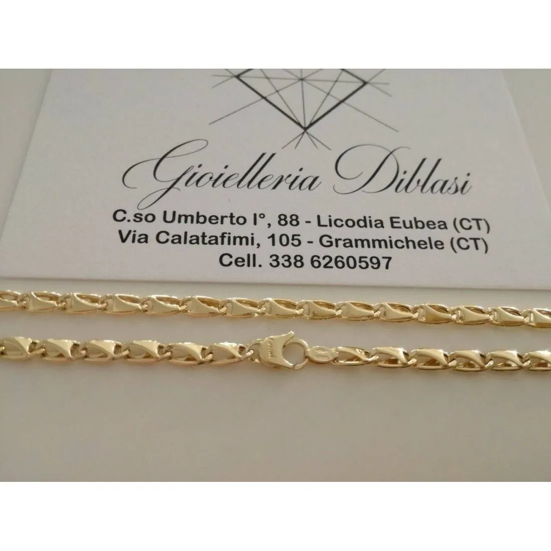 COLLANA In ORO GIALLO 18 Karati 750% Uomo Donna Unisex COLLIER Catena Girocollo