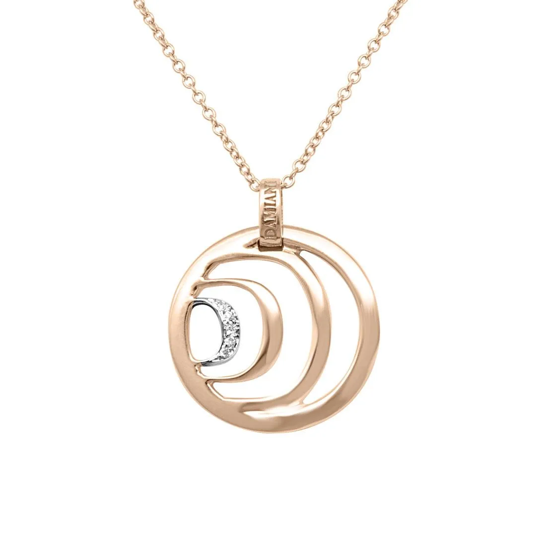 Collana in oro rosa con diamanti ct 0.025