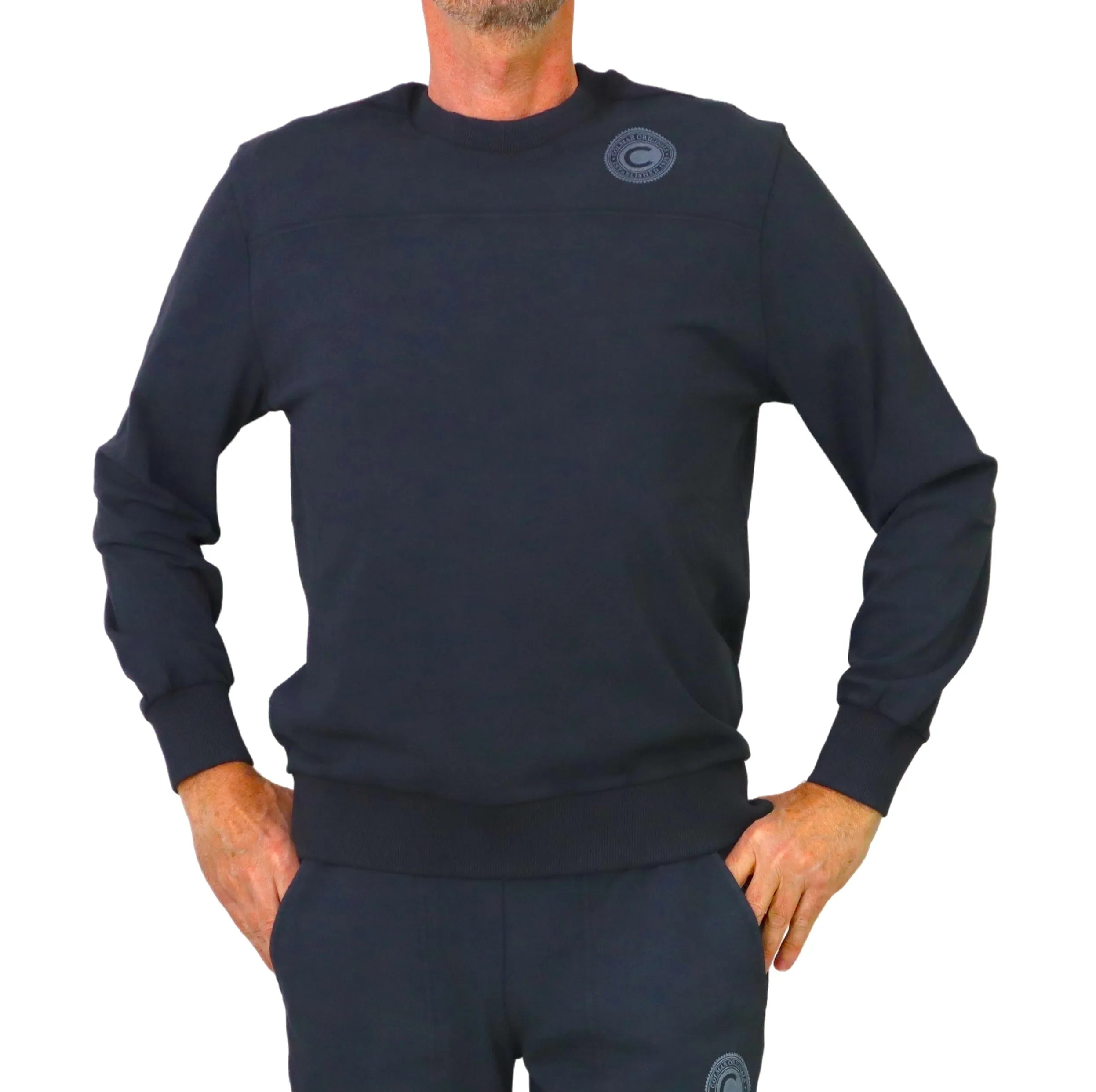 COLMAR felpa uomo cotone girocollo 6133T 5XI SOURCING 99 NERO estate 2023