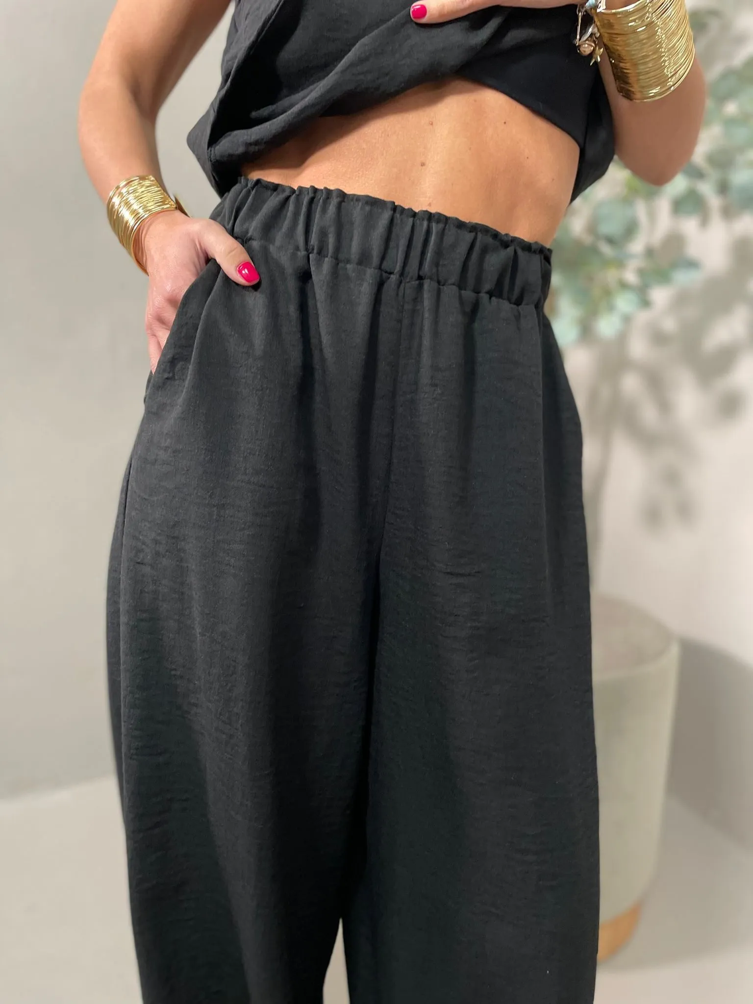 Coordinato Top e Pantalone Nero