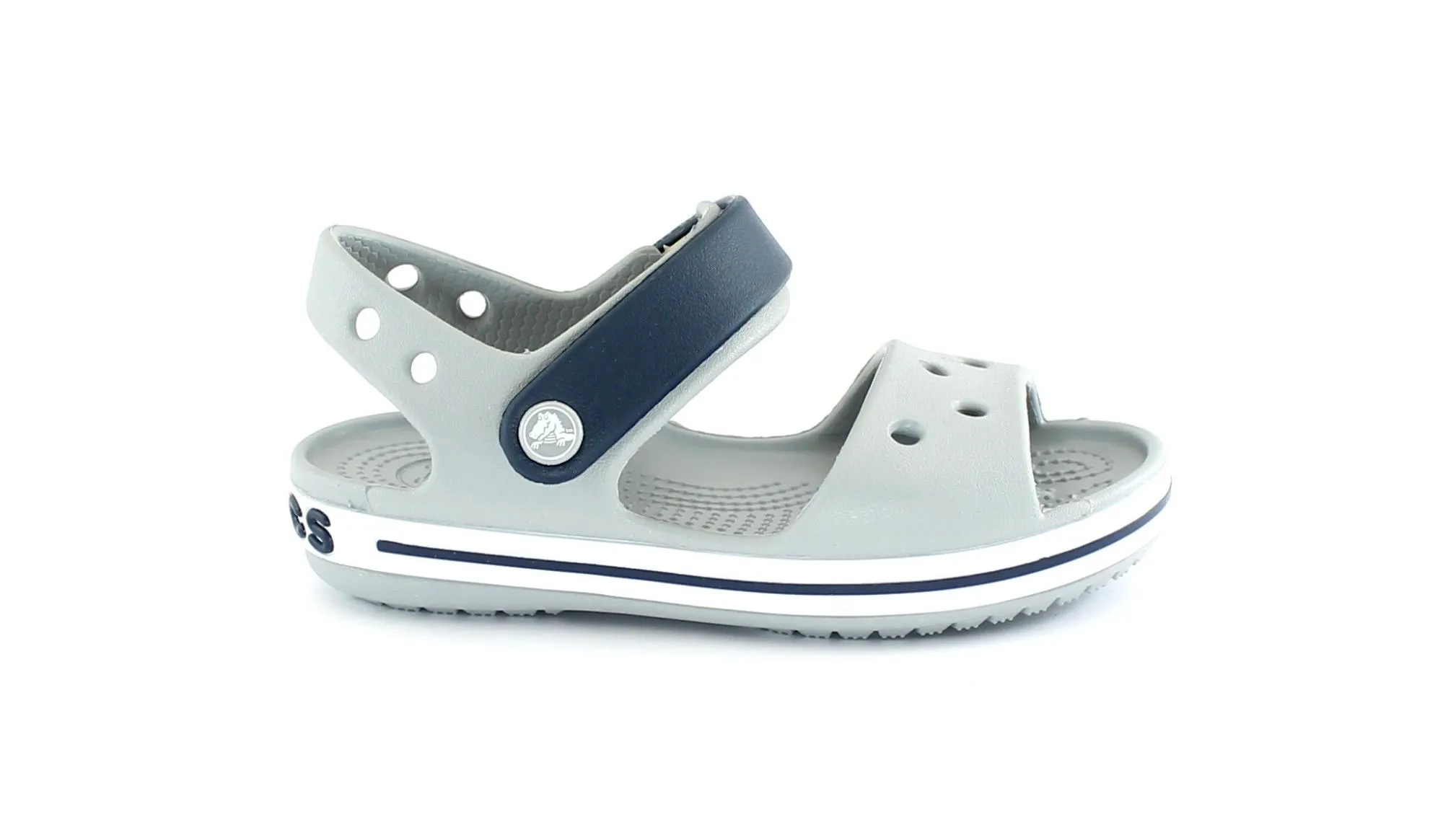 CROCS CROCBAND SANDAL 12856 light grey/navy grigio sandali bambino strappo gomma