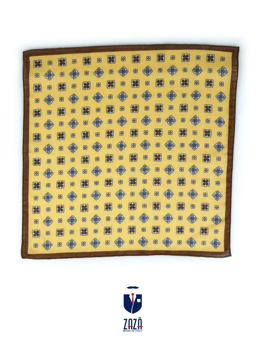 Fazzoletto da taschino giallo in lino ERMIONE 