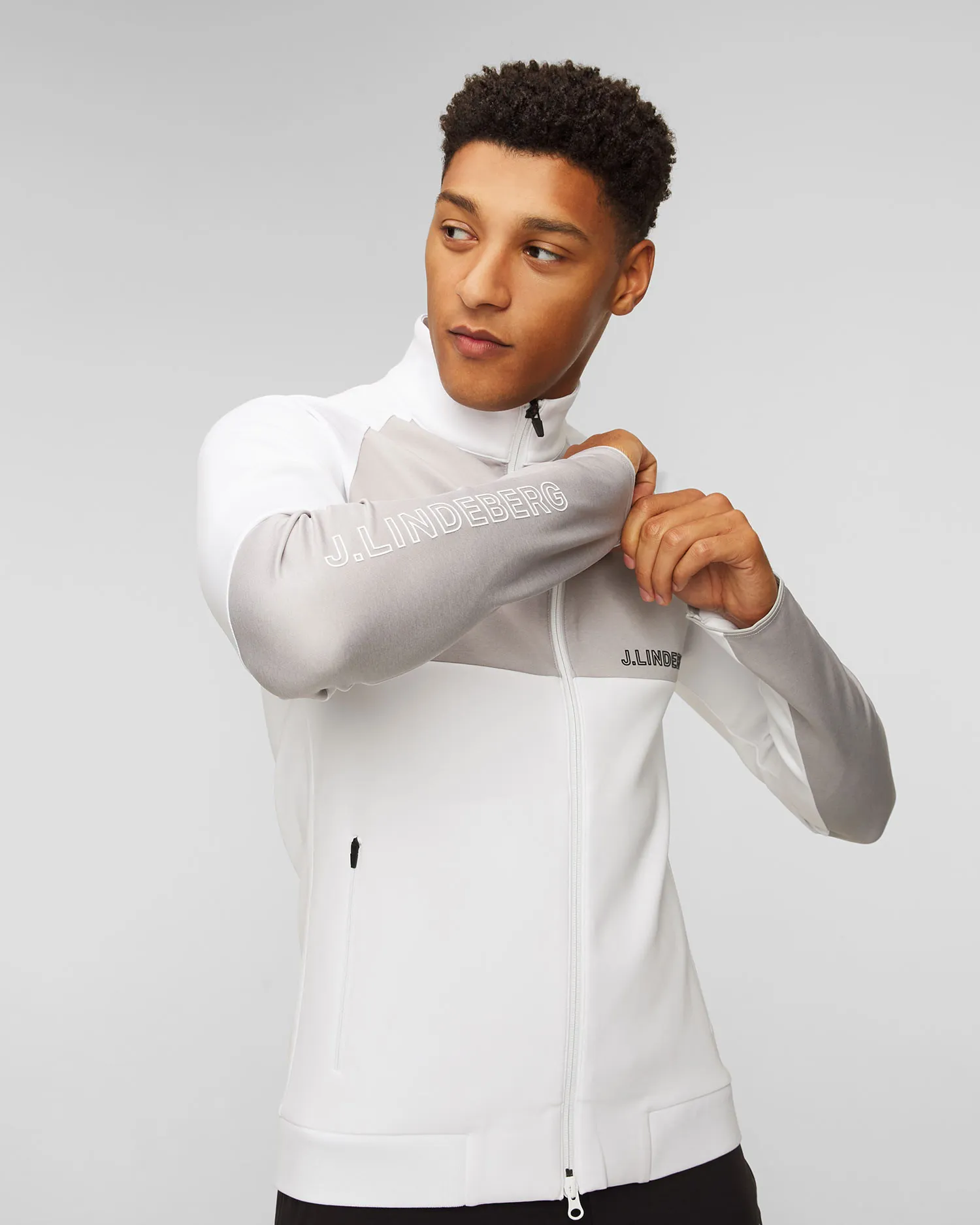 Felpa da uomo J.Lindeberg Lazarus AMJS09077-white