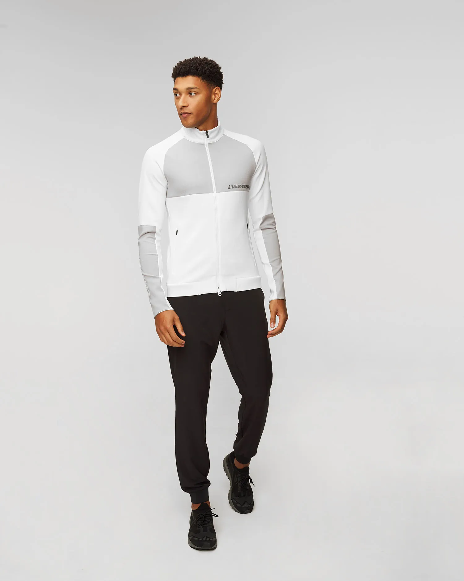 Felpa da uomo J.Lindeberg Lazarus AMJS09077-white