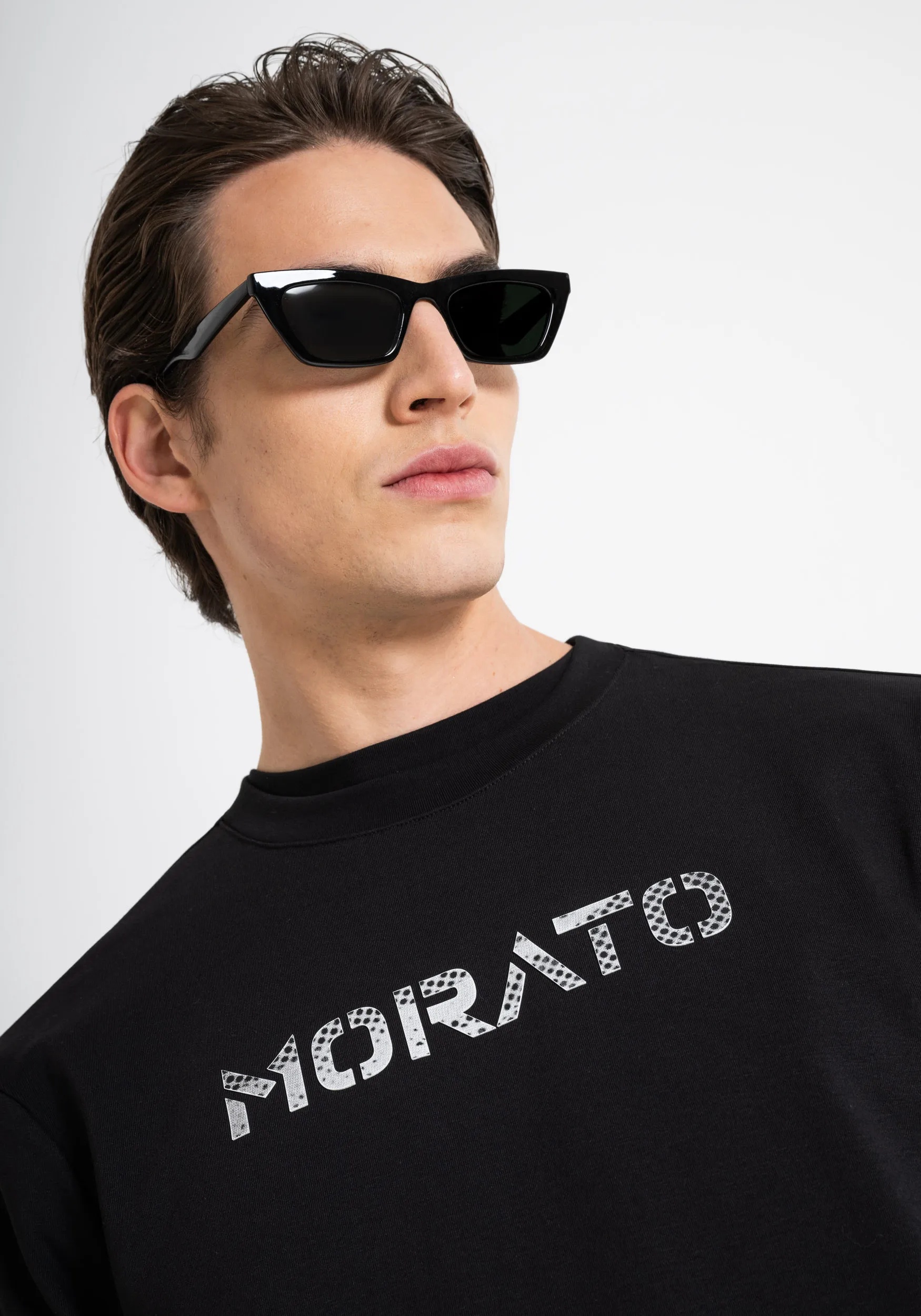 FELPA REGULAR FIT IN COTONE MISTO E POLIESTERE SOSTENIBILE CON STAMPA LOGO