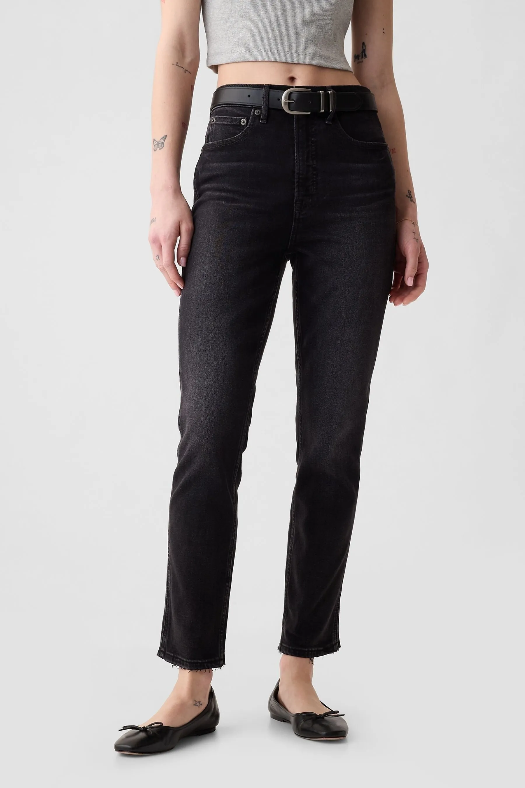Gap - Jeans a vita alta slim elasticizzata vintage