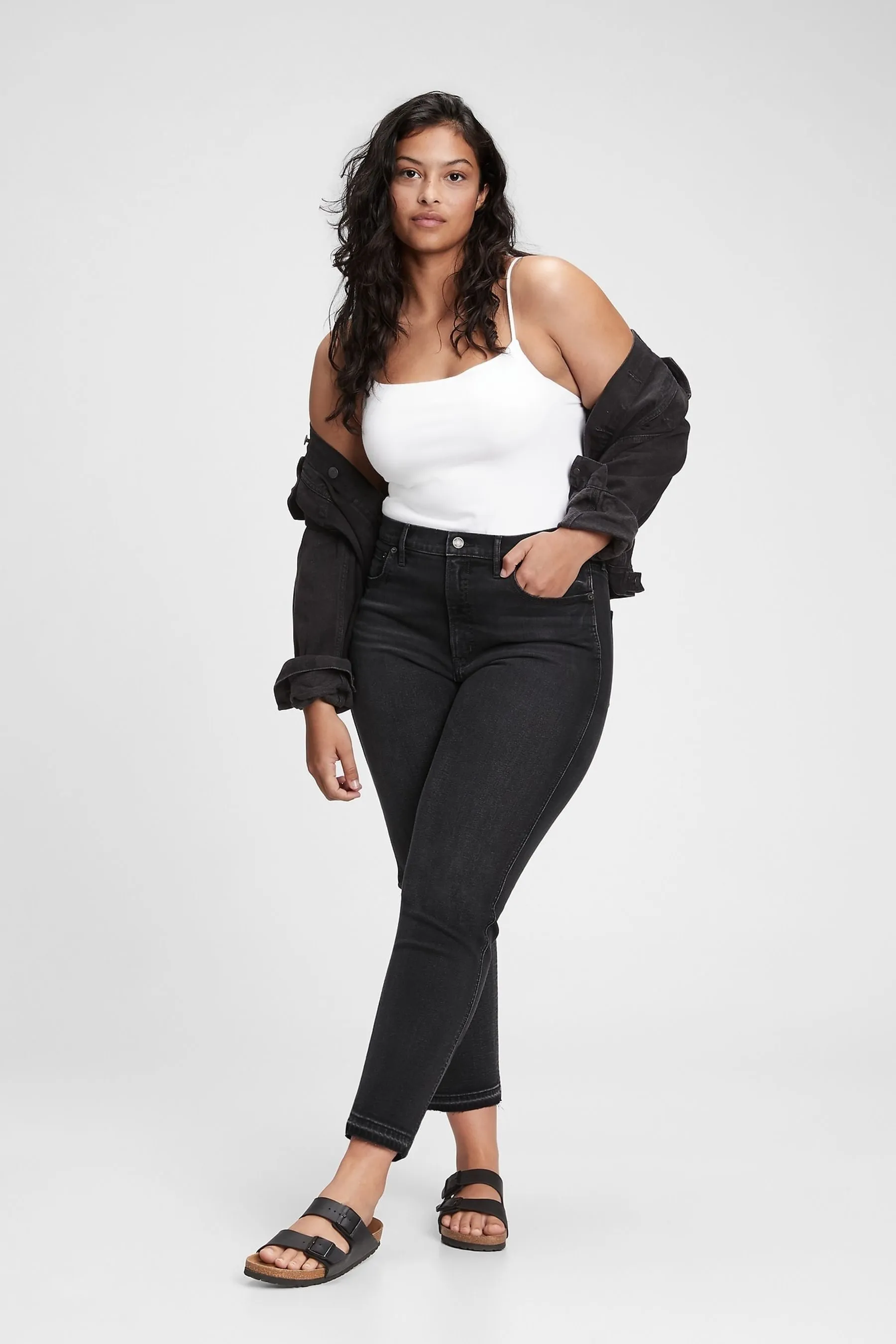 Gap - Jeans a vita alta slim elasticizzata vintage