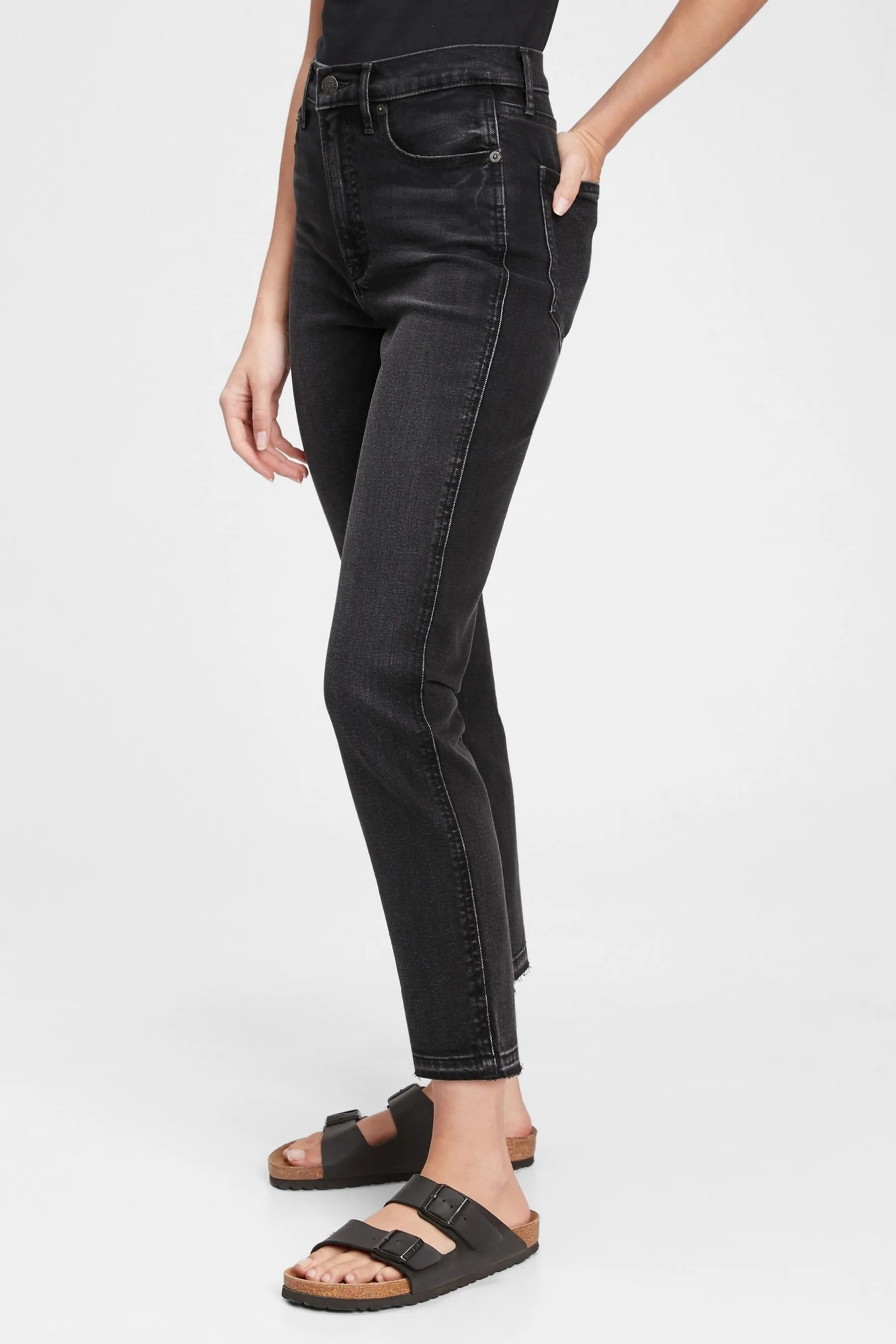 Gap - Jeans a vita alta slim elasticizzata vintage
