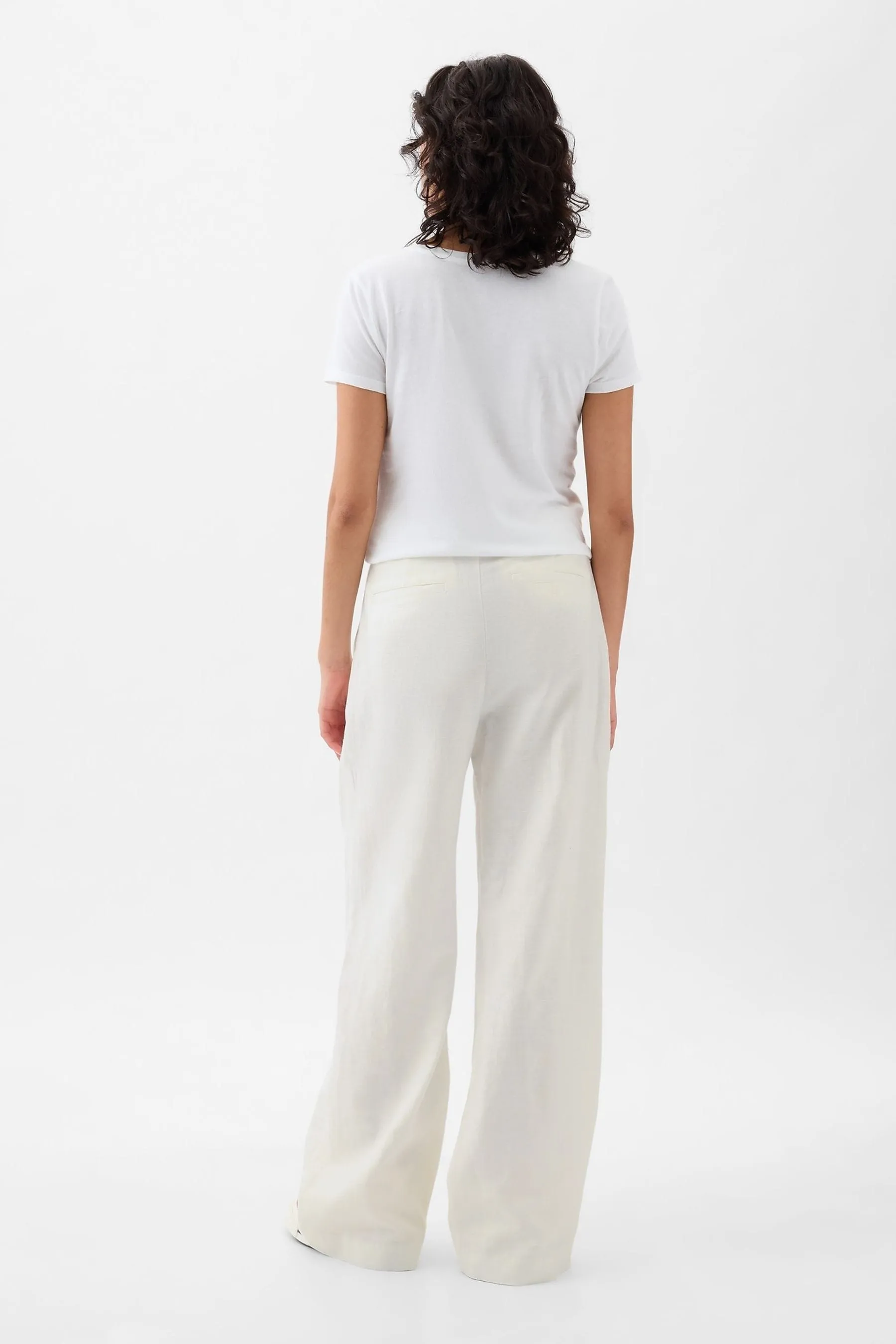 Gap - Pantaloni a vita alta in lino e cotone
