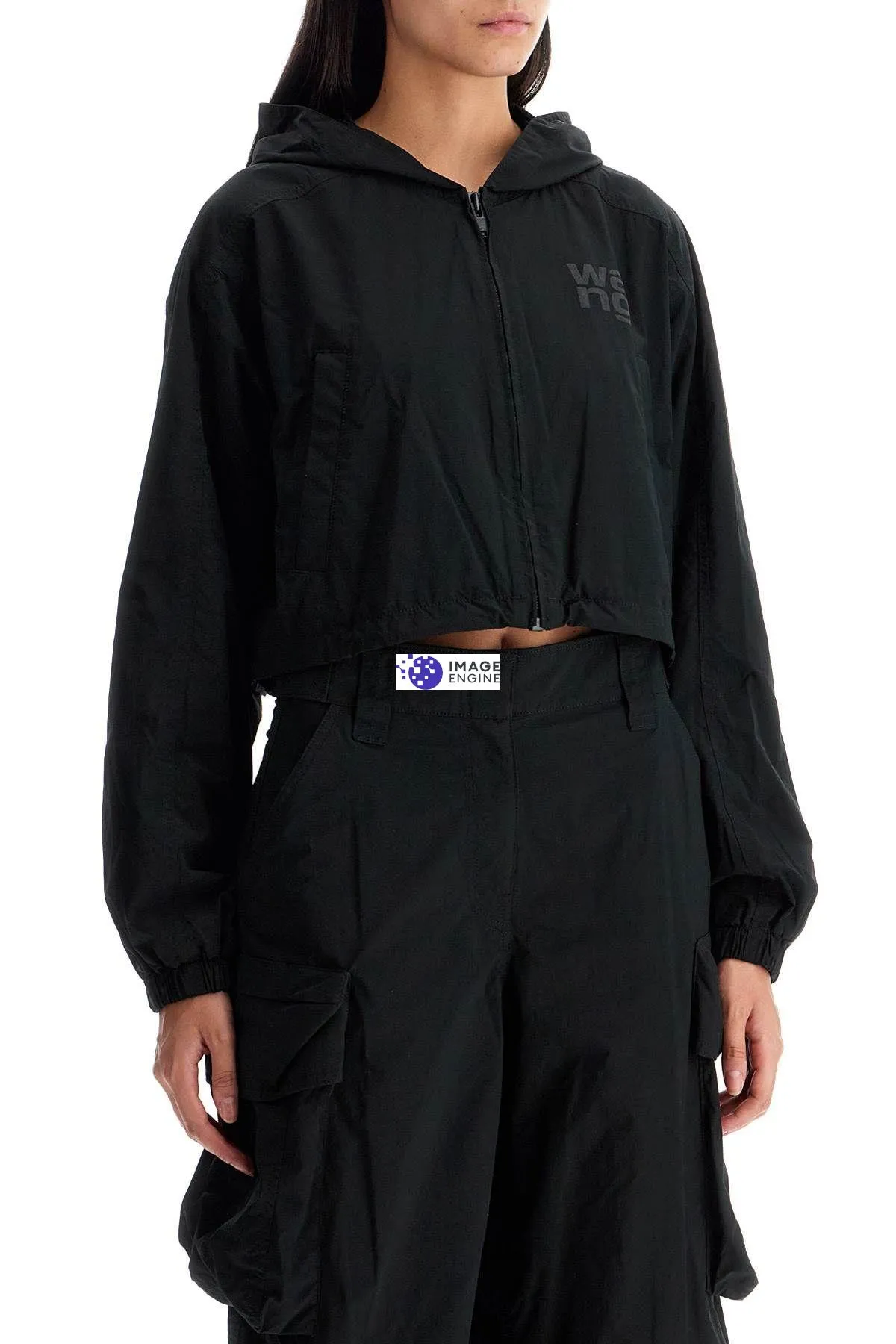 Giacca cropped con cappuccio