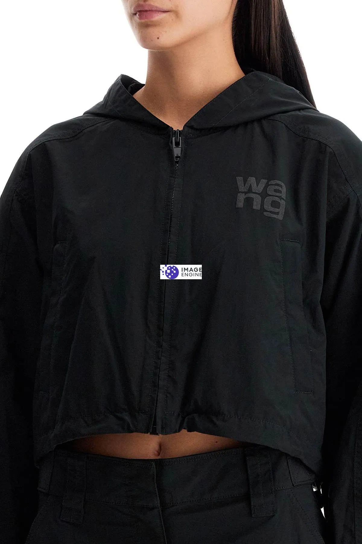 Giacca cropped con cappuccio