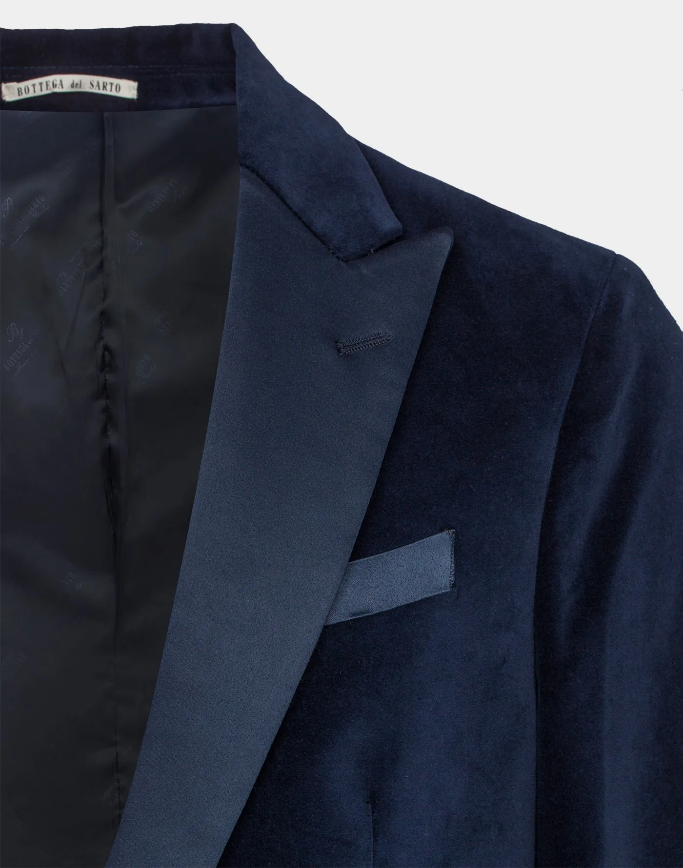Giacca sartoriale in velluto liscio blu