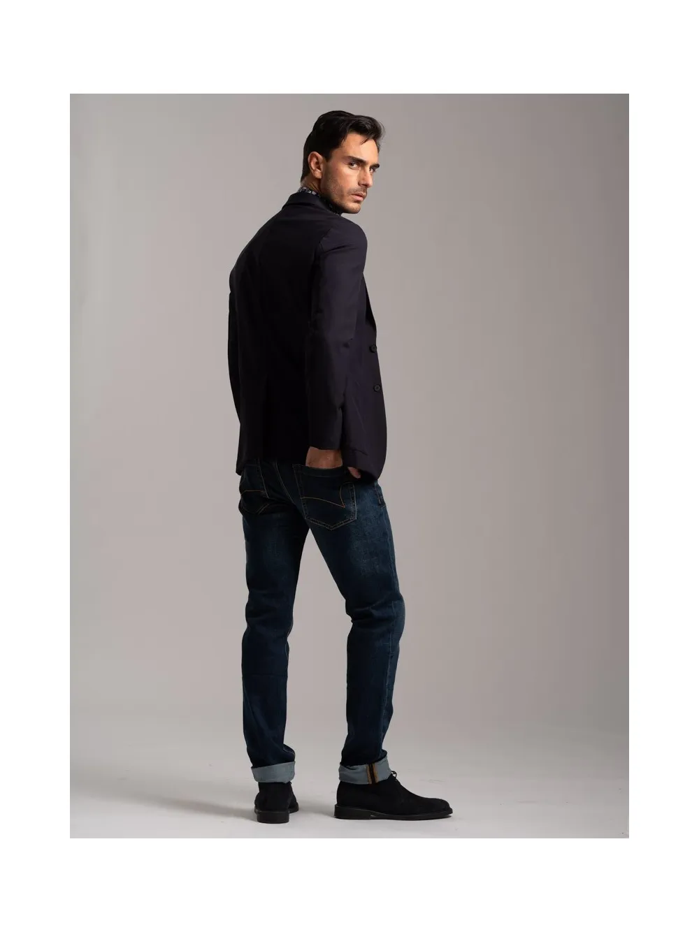 Giacca uomo TECNO sfoderata, realizzata in tessuto tecnico stretch