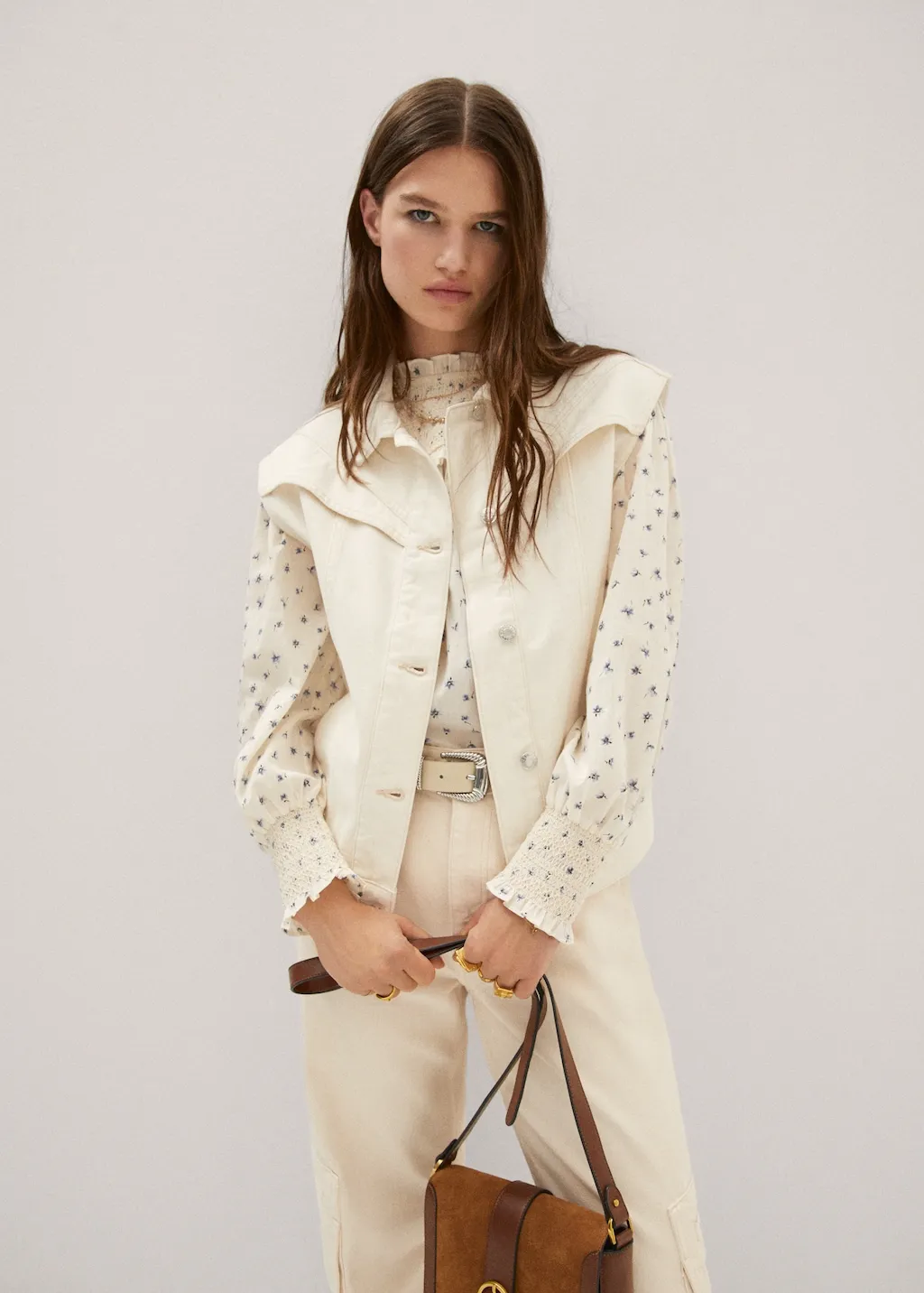 Gilet denim cuciture