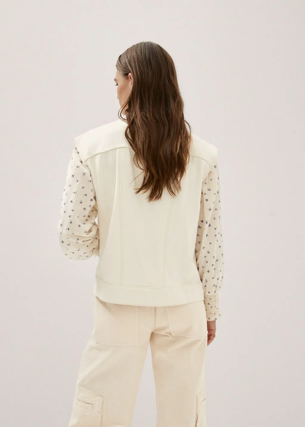 Gilet denim cuciture