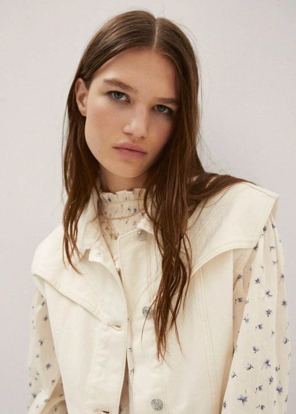 Gilet denim cuciture
