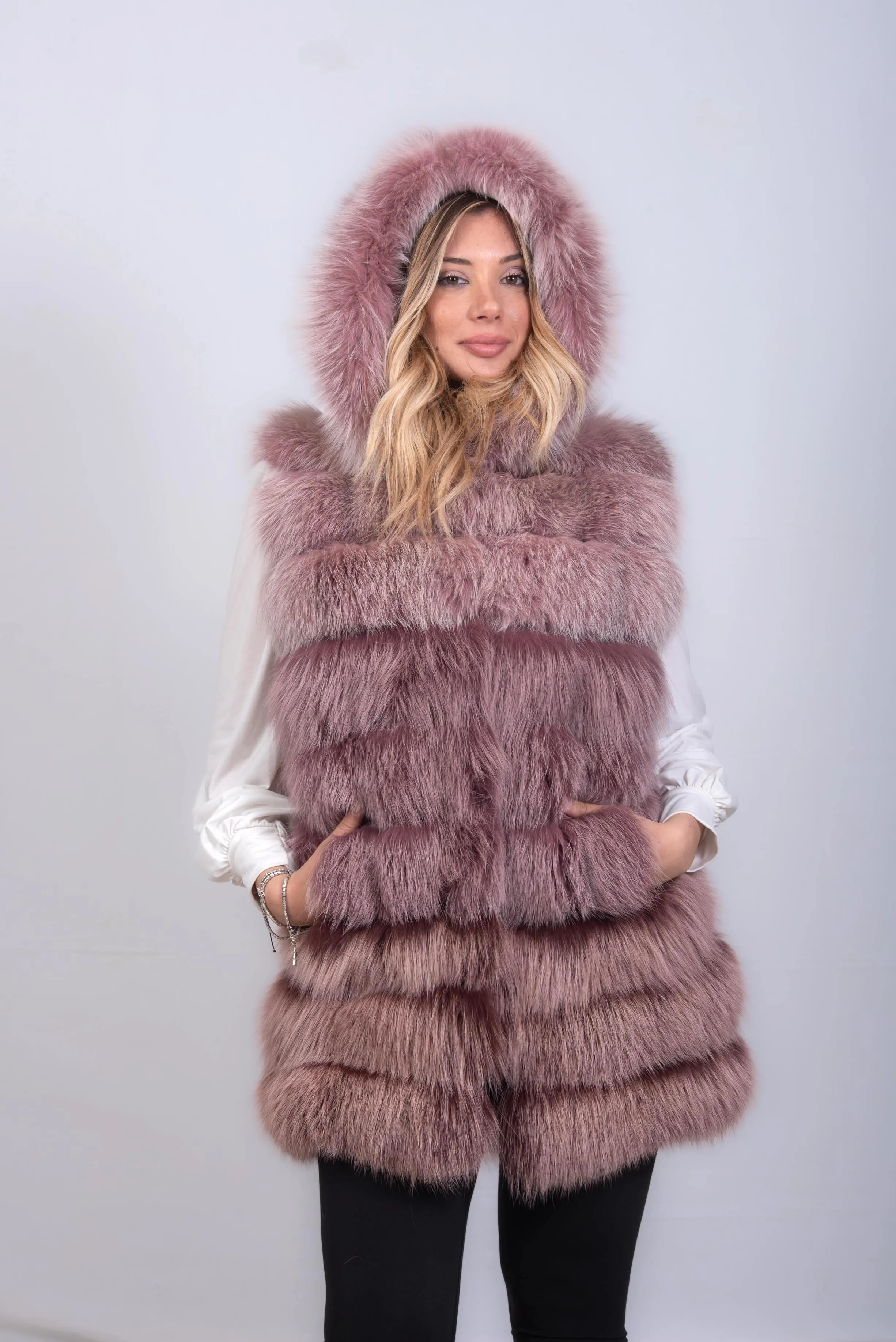 GILET VOLPE ROSA