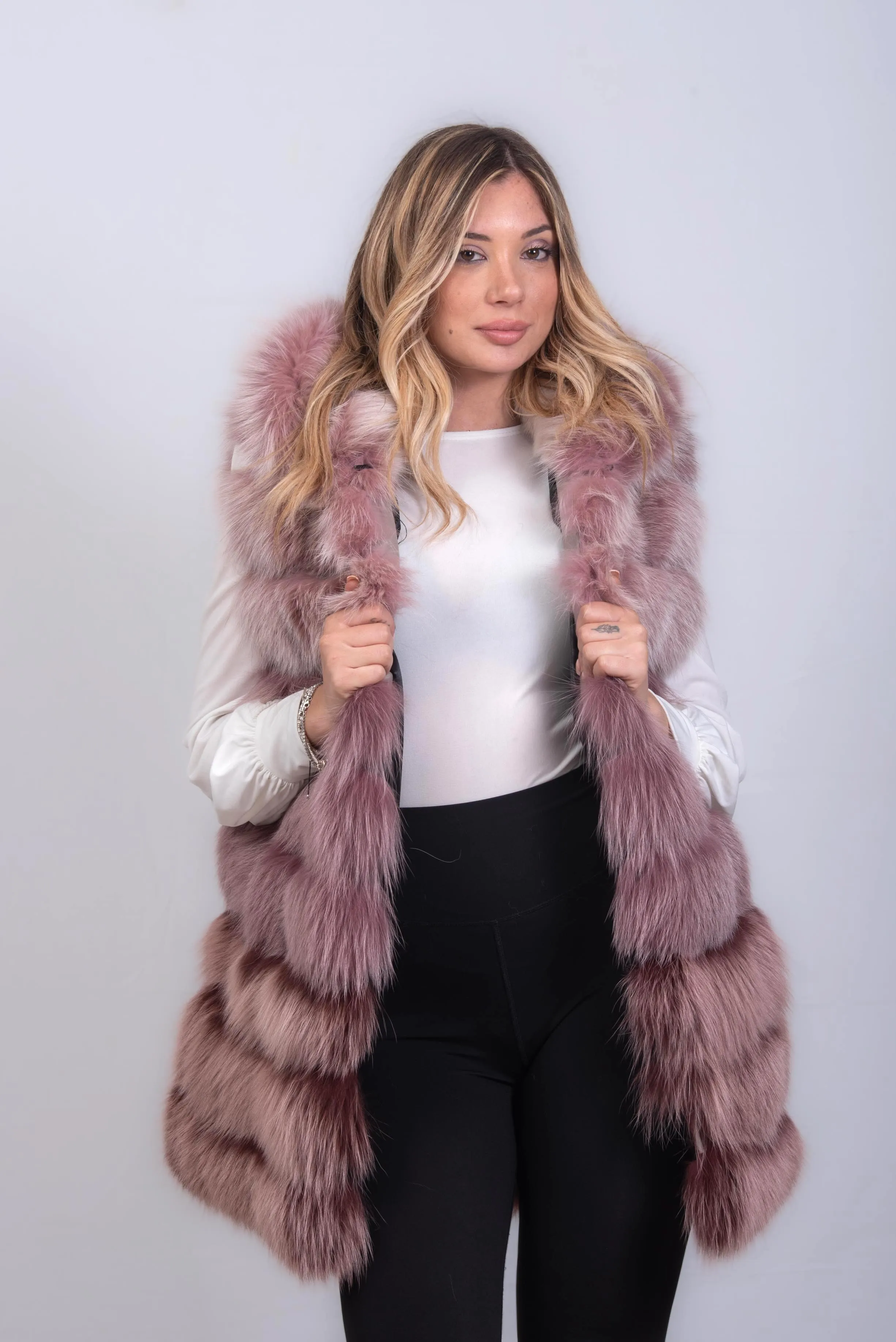 GILET VOLPE ROSA