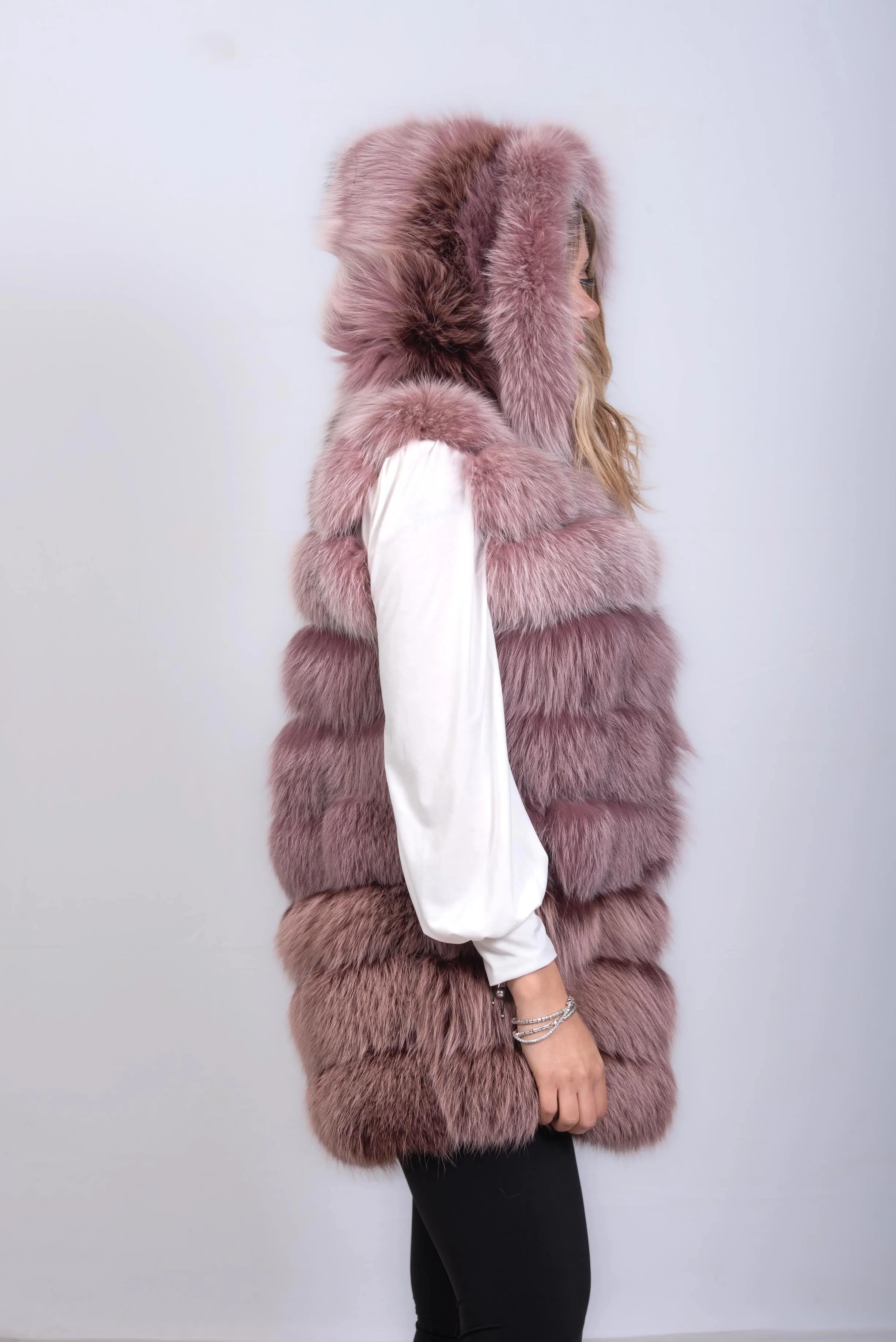 GILET VOLPE ROSA
