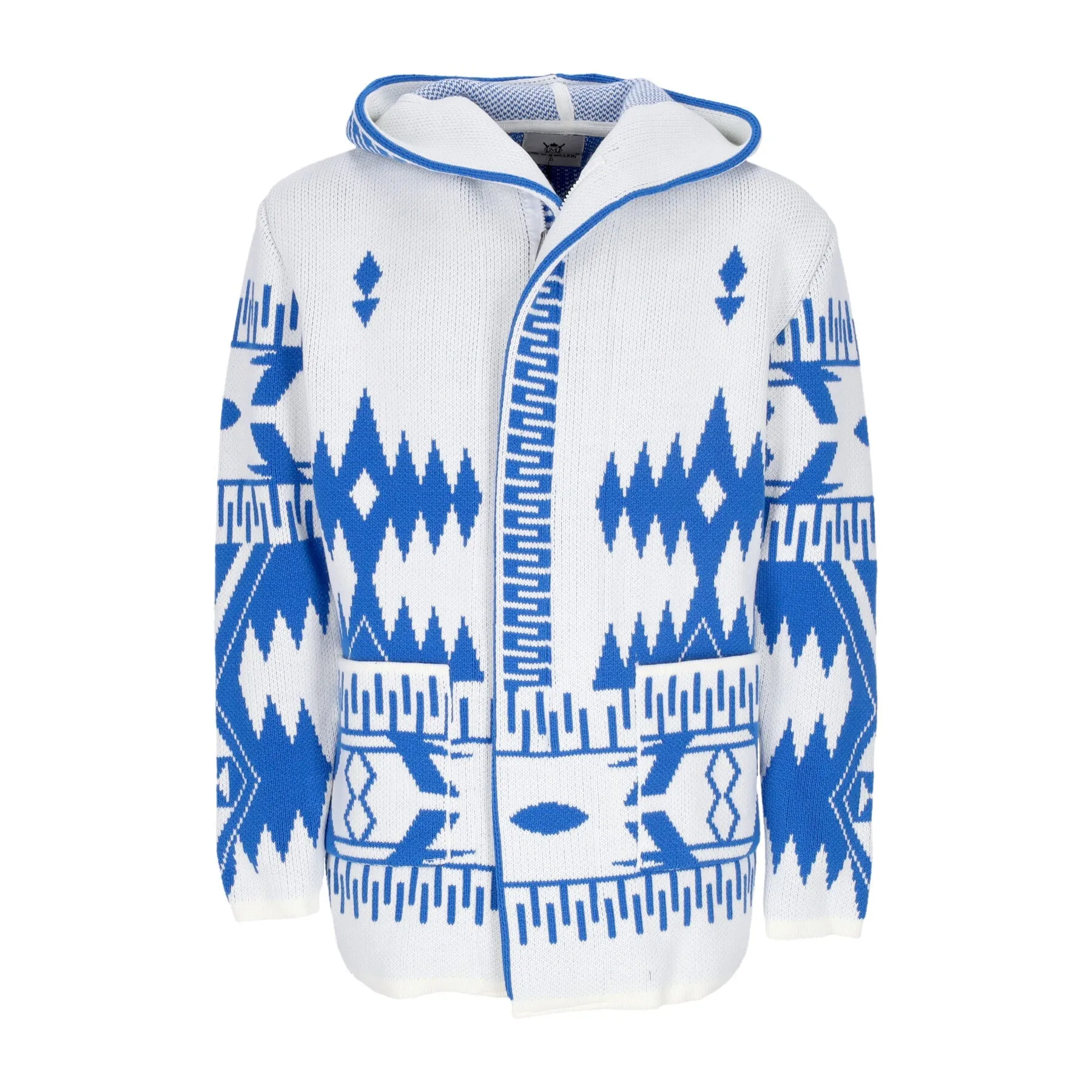 Giubbotto Uomo Hooded L/s Cardigan White/blue
