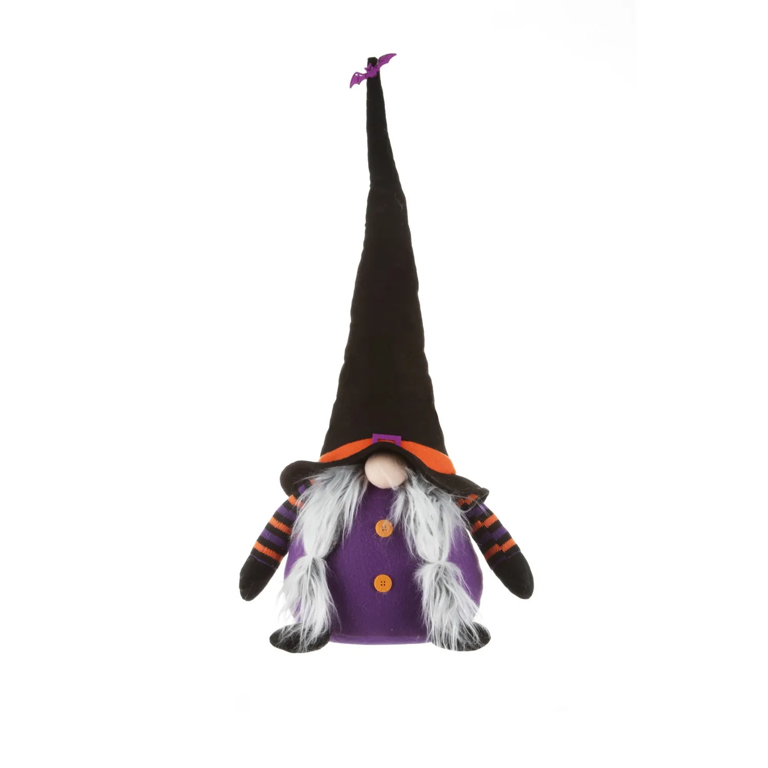 Gnomo donna Halloween fermaporta - 75 cm viola 