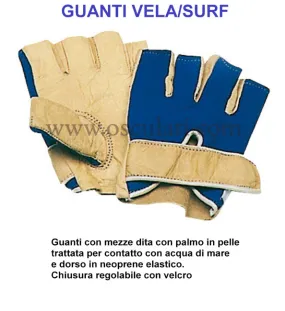 GUANTI SURF – VELA pelle/neoprene mezze dita