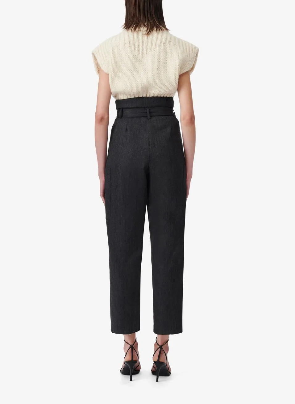  IRO   MELANIE - Pantalone dritto in lana mélange | Grigio
