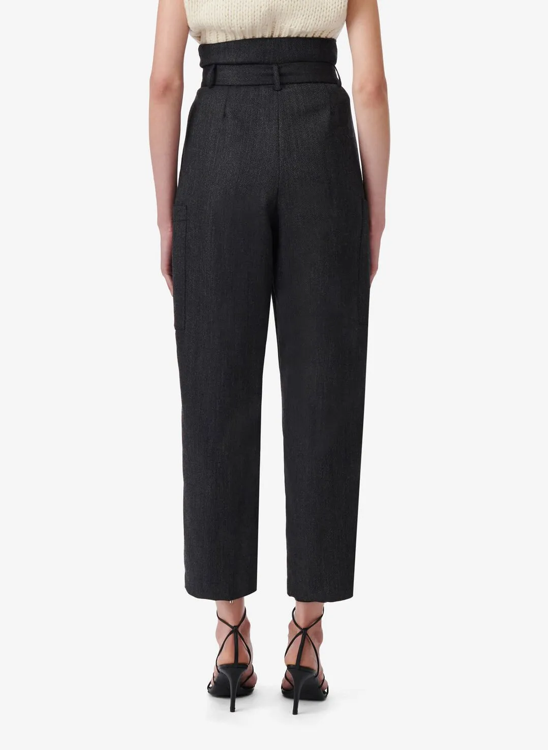  IRO   MELANIE - Pantalone dritto in lana mélange | Grigio