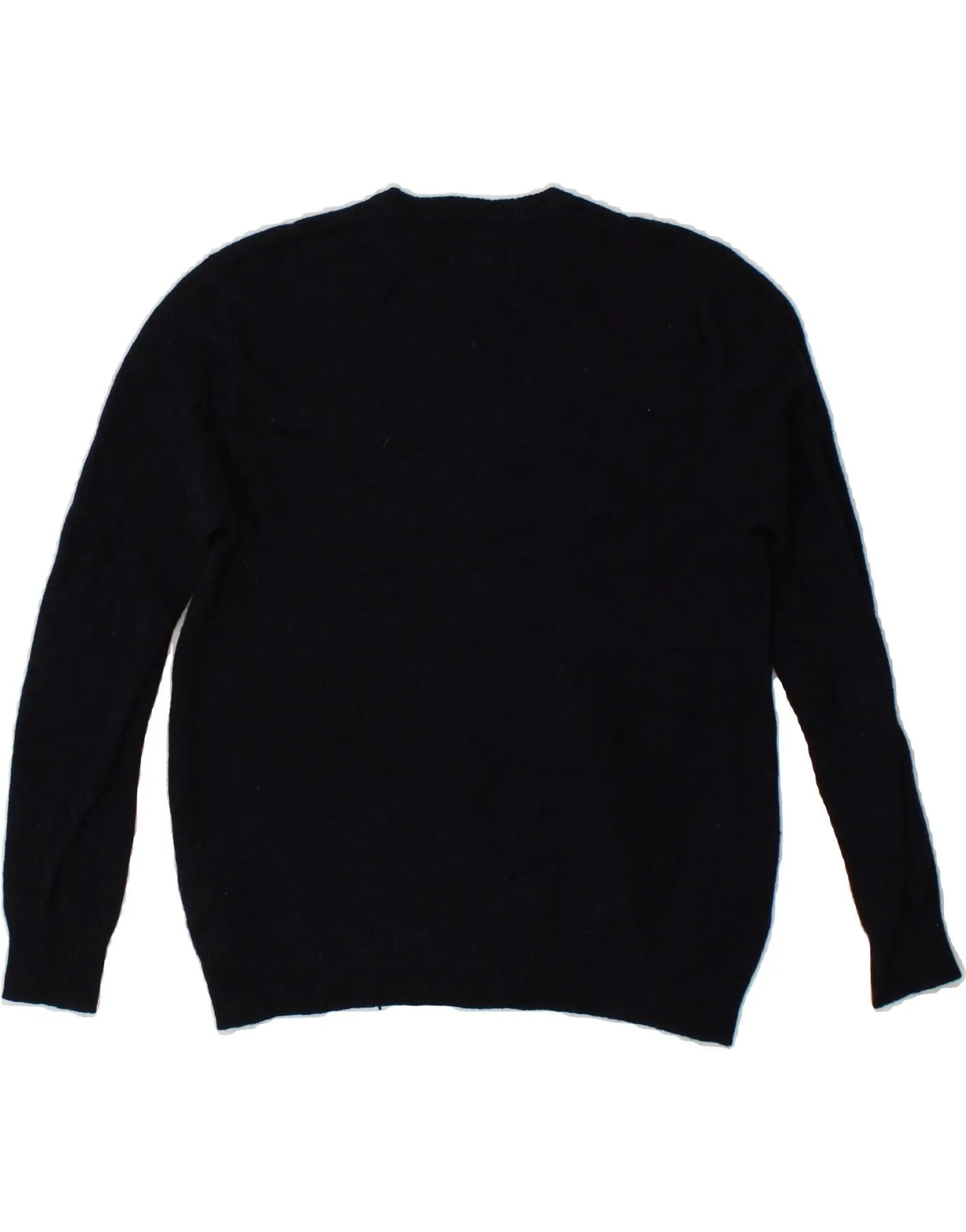 JACK & JONES Womens Crew Neck Jumper Sweater UK 14 Medium Navy Blue Wool