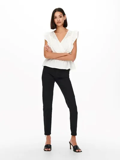 JACQUELINE DE YONG  ---------    ------------Jacqueline de yong pantaloni w semi mid waist sk.ank zip
