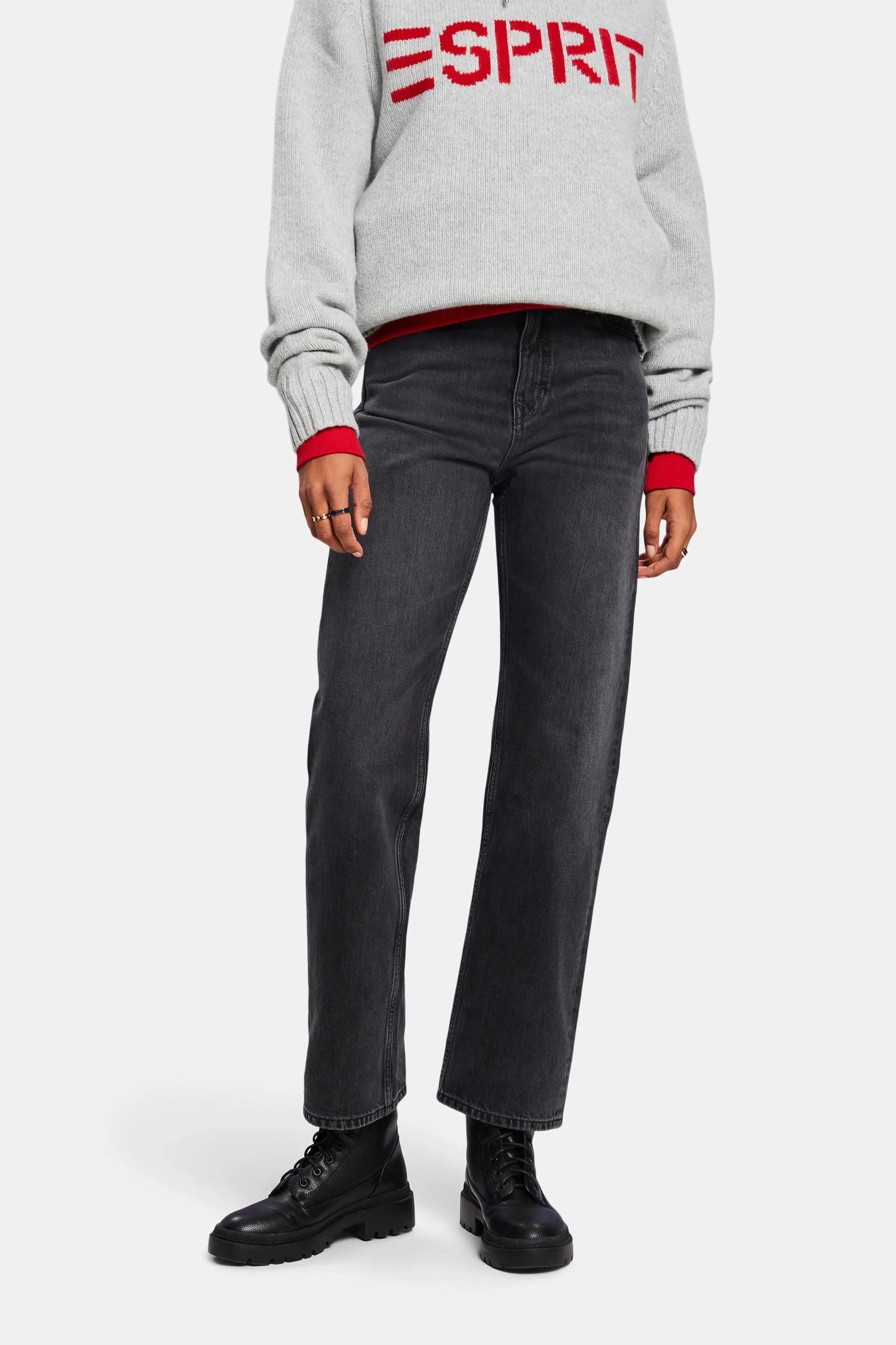 Jeans dritti retrò a vita alta