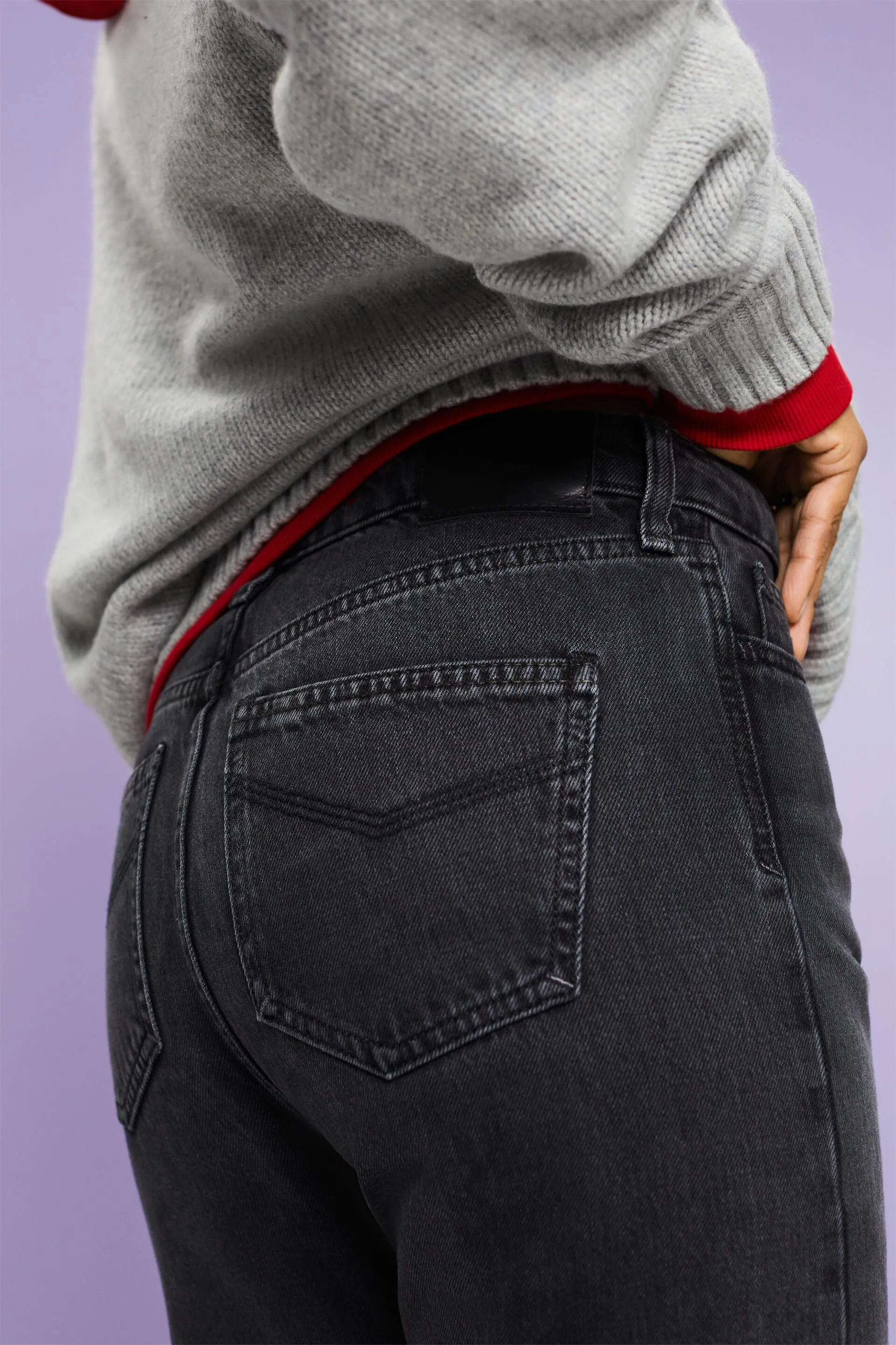 Jeans dritti retrò a vita alta