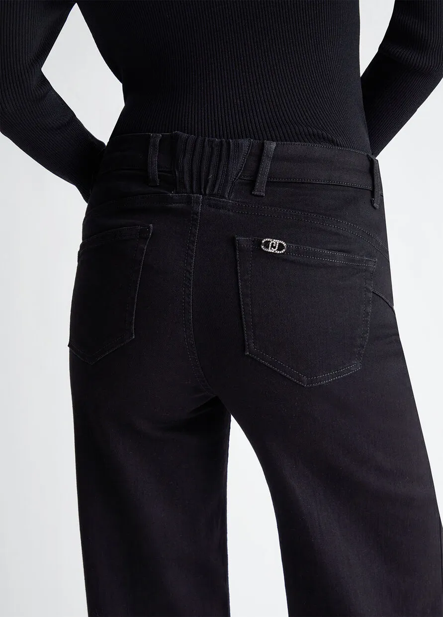 Jeans Flare Vita Alta Nero Liu Jo